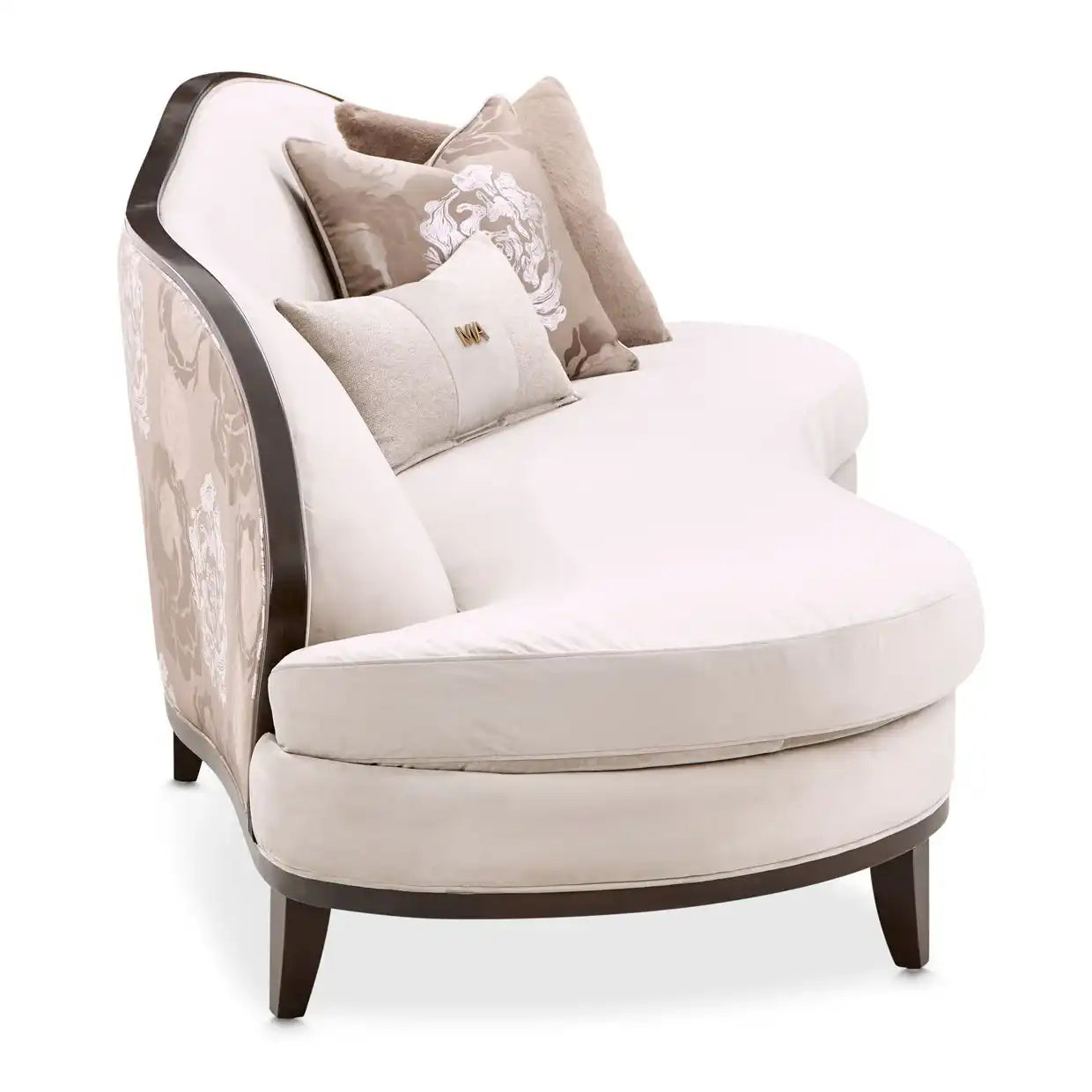 Camellia Field - Asymmetrical Velvet Sofa - Porcini / Warm Pecan