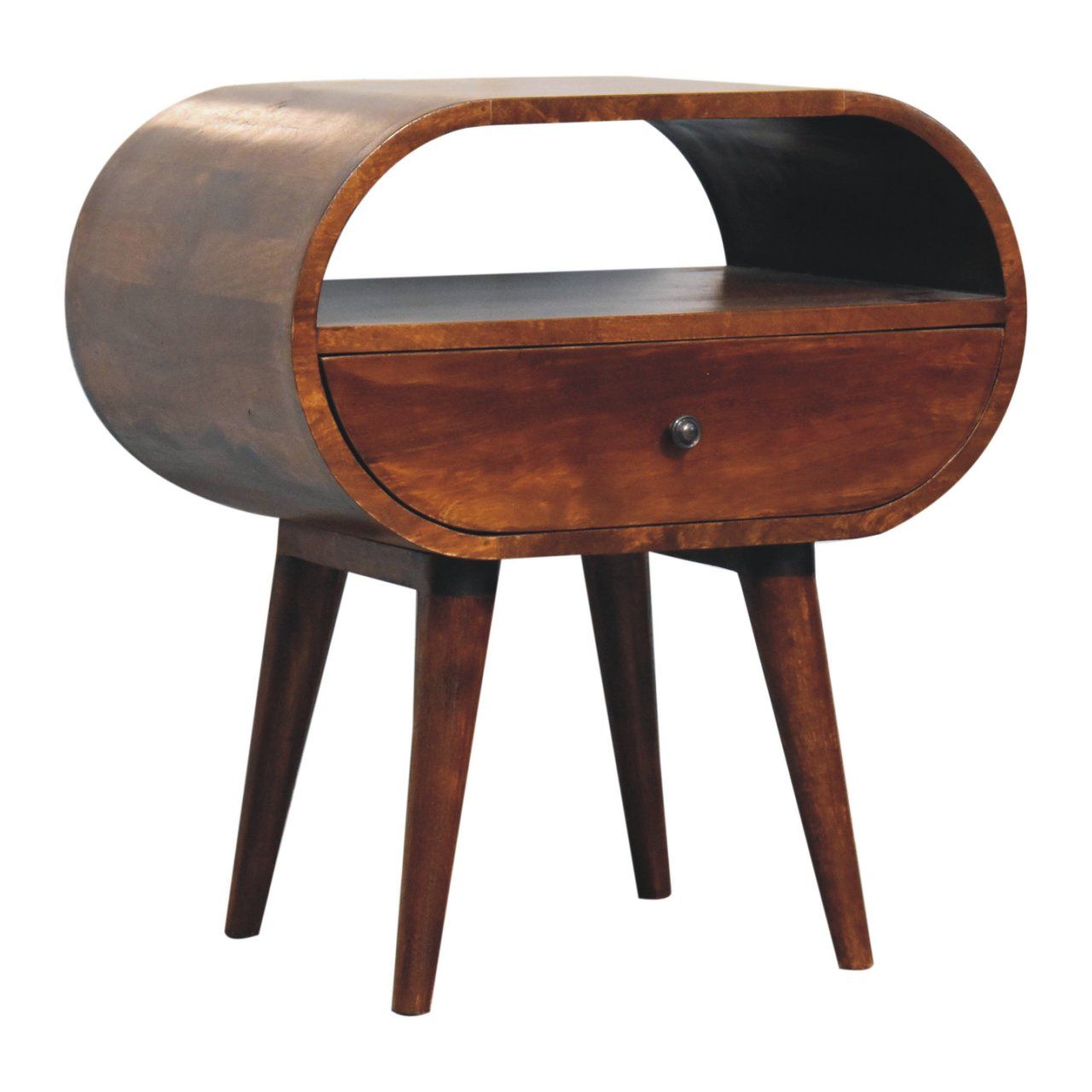 Large Chestnut Circular Bedside - Best Buy Furniture