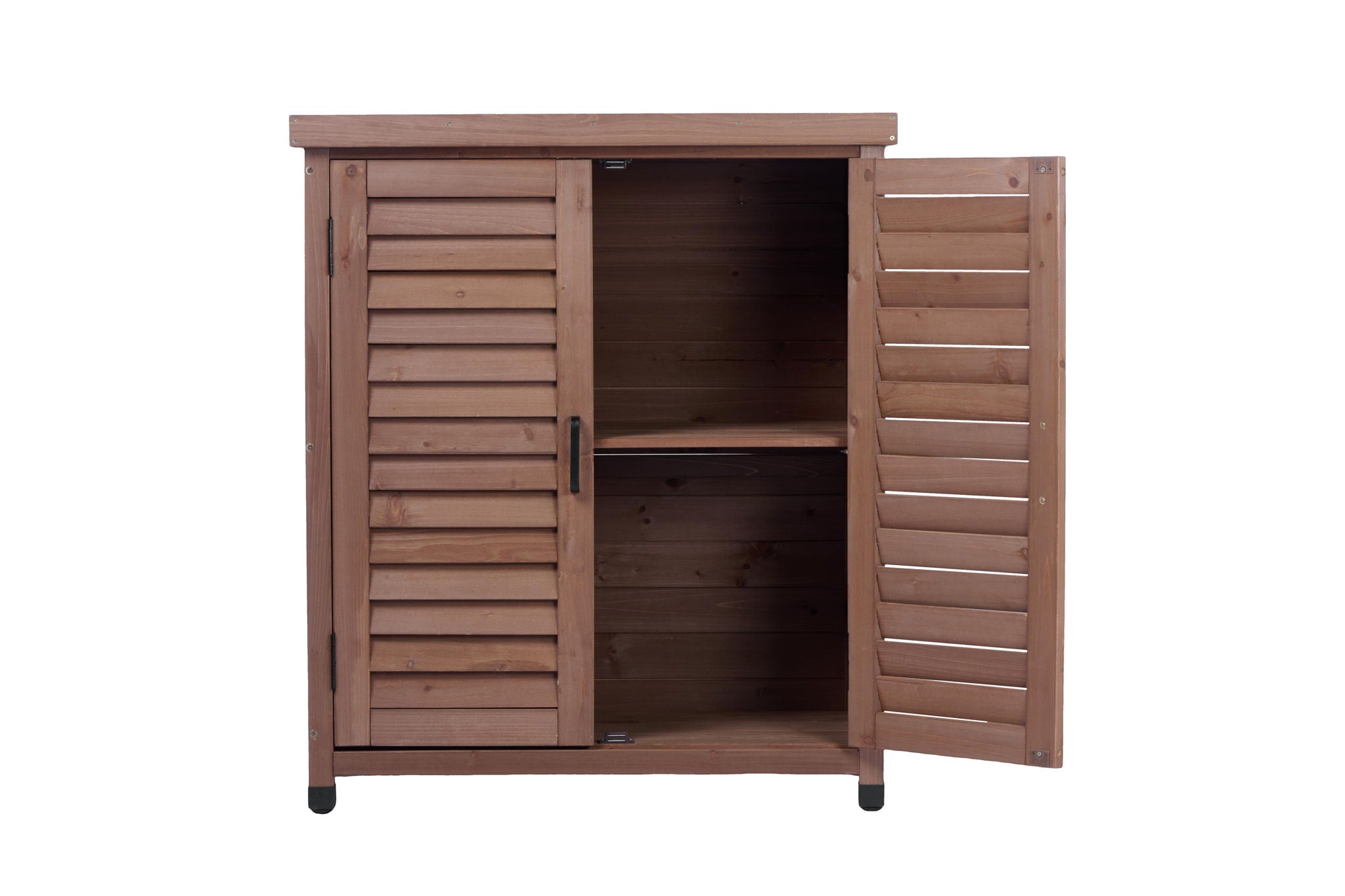 Potting Bench With Storage Cabinet And Metal Table Top For Outdoor