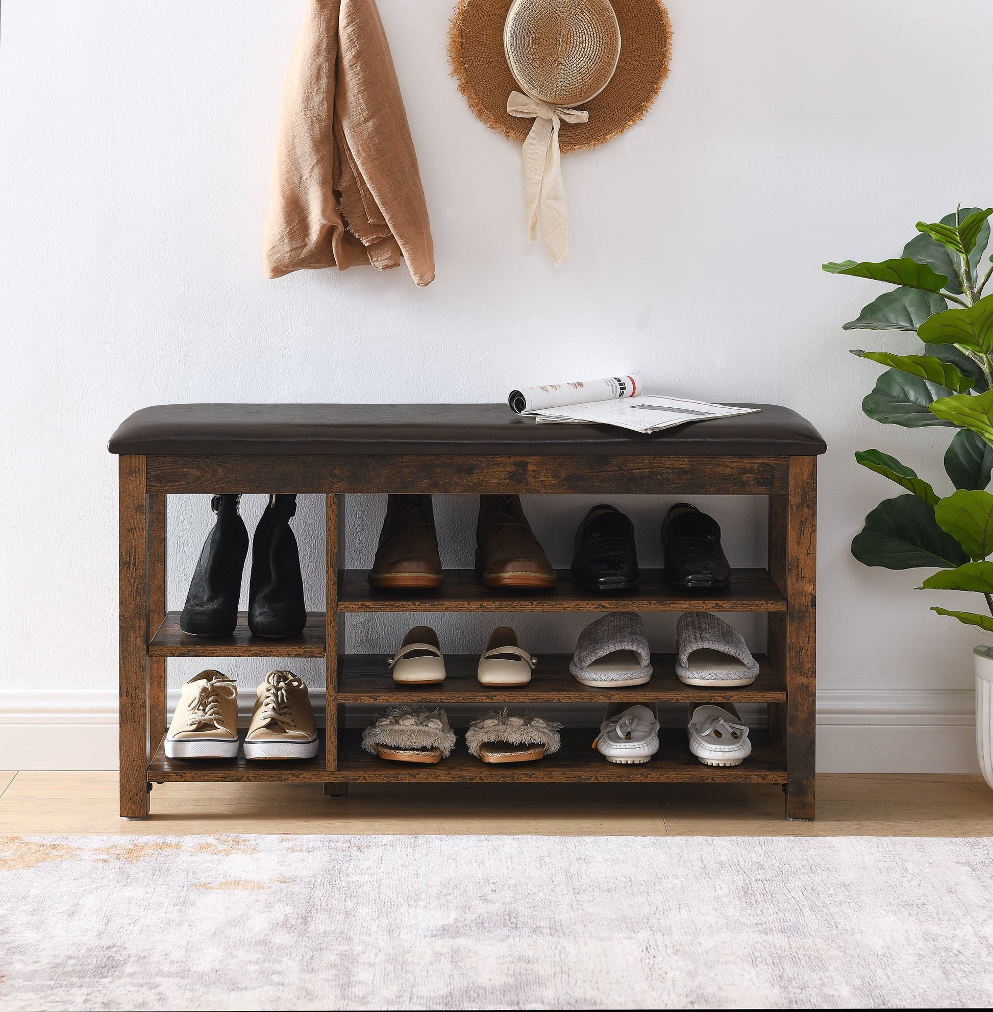 Height-adjustable-shoe-changing-bench-Storage-Benches-&-Ottomans
