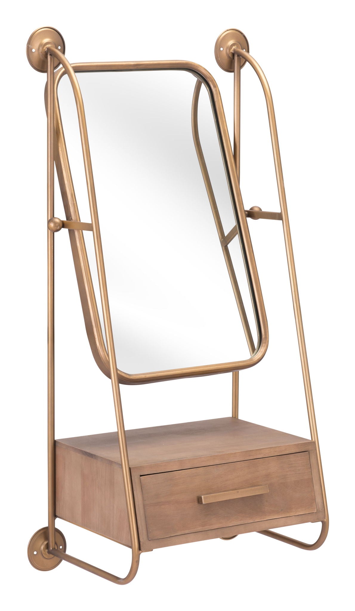 Peralta - Mirror Shelf - Gold
