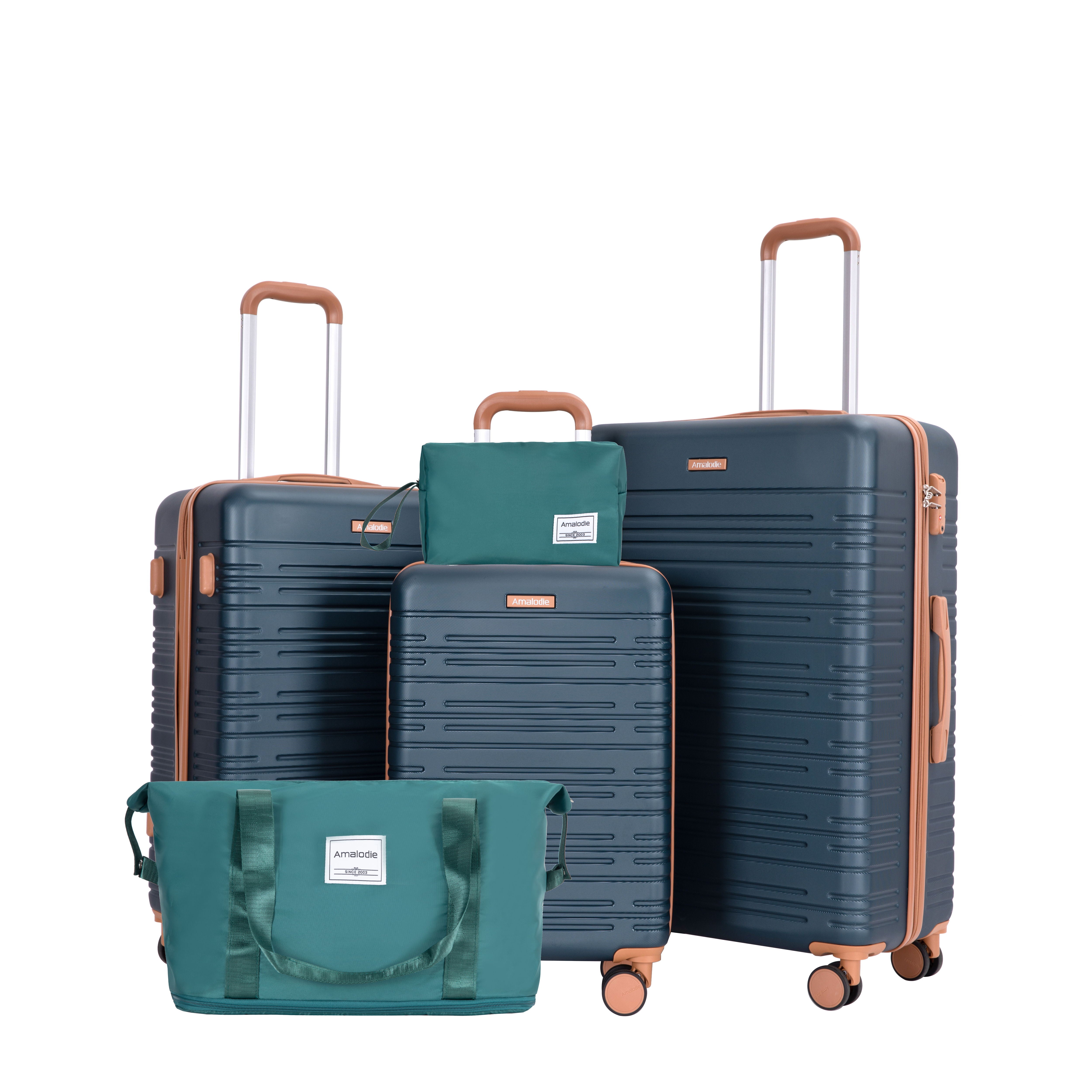 5 Piece Set Hard Case Spinner Wheels Luggage Sets With Tsa Lock