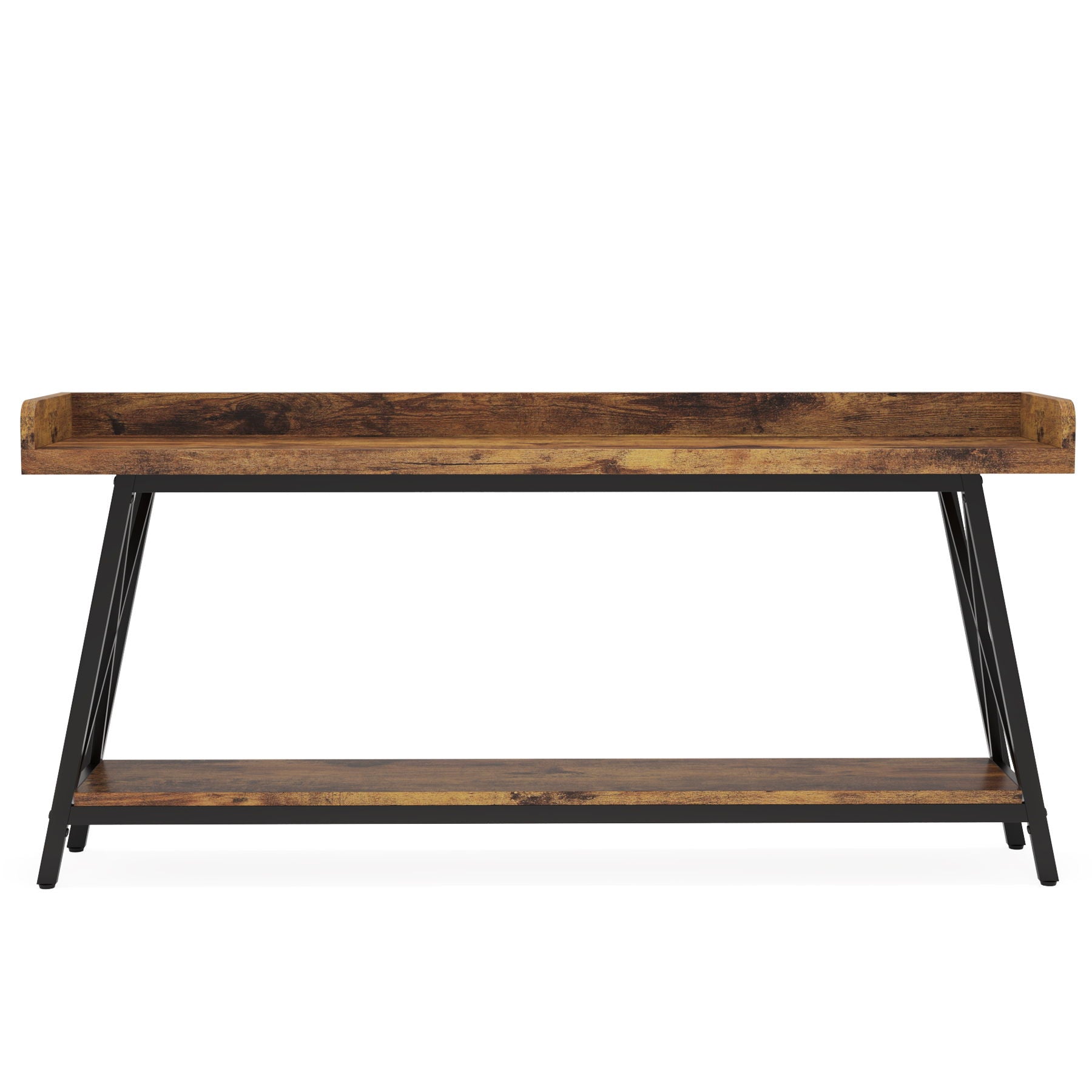 Extra Long Console Table For Living Room - Rustic Brown