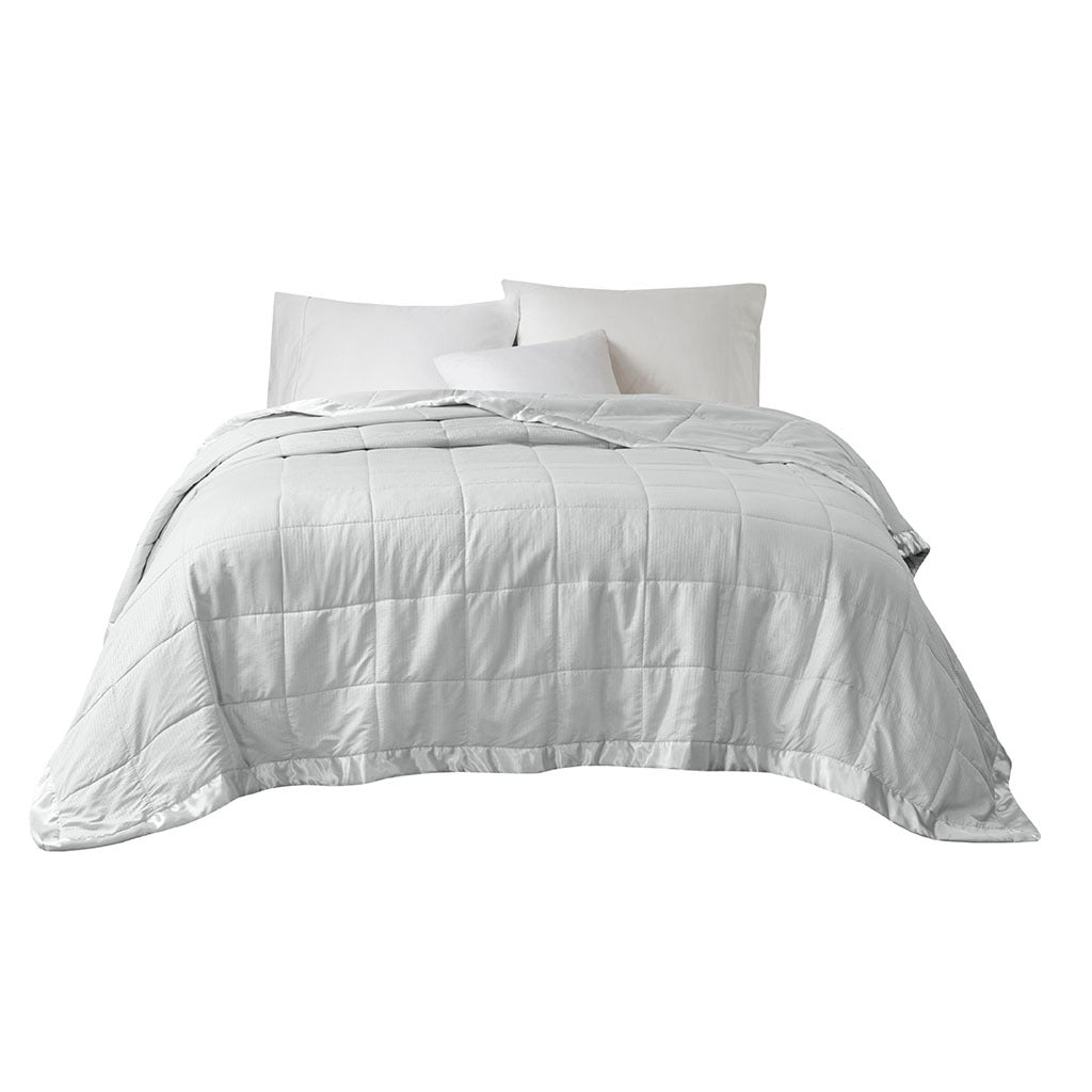 Oversized Down Alternative Blanket with Satin Trim