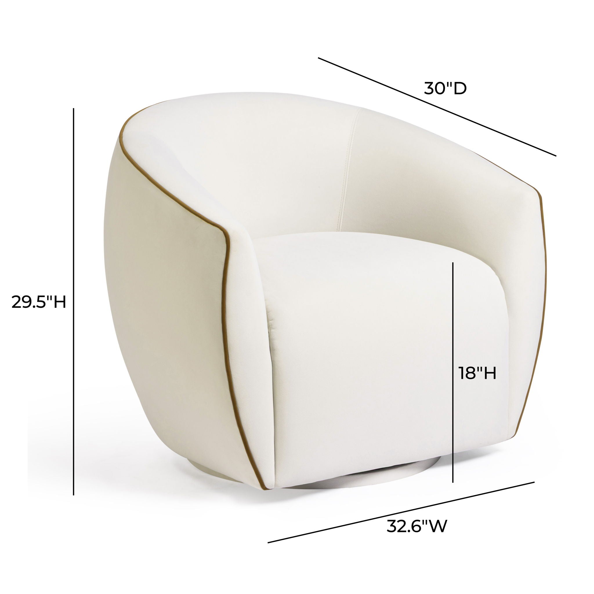 Jordan - Velvet Swivel Chair - Beige