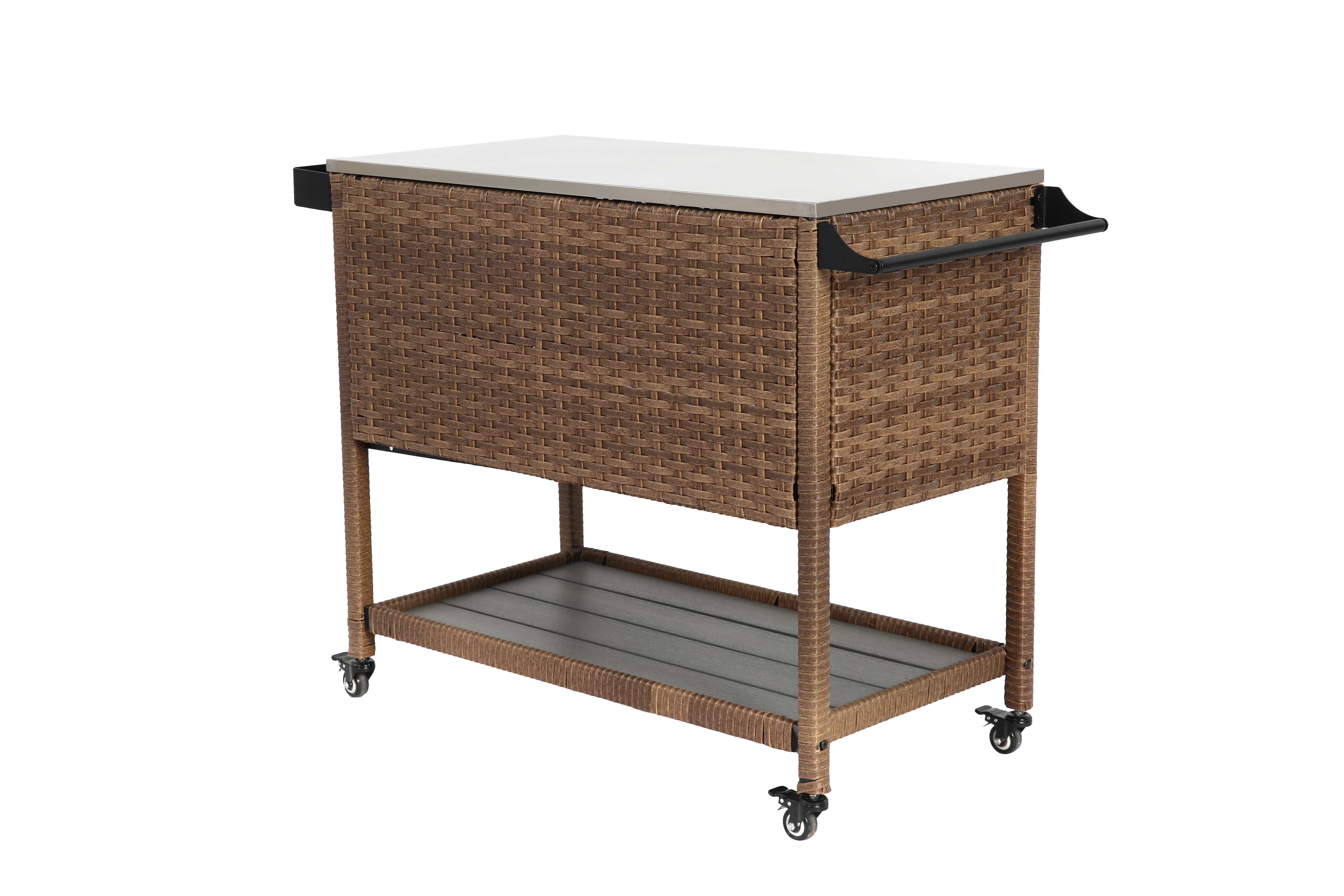 Outdoor Wicker Bar Cart