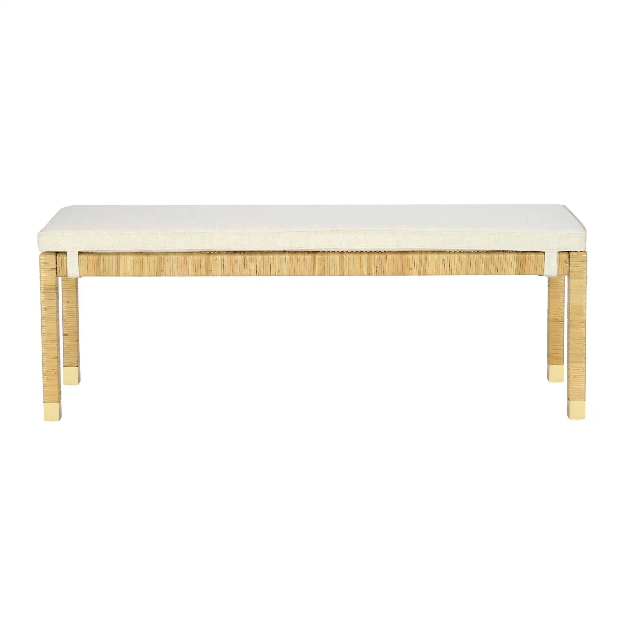 Amara - Woven Rattan Bench