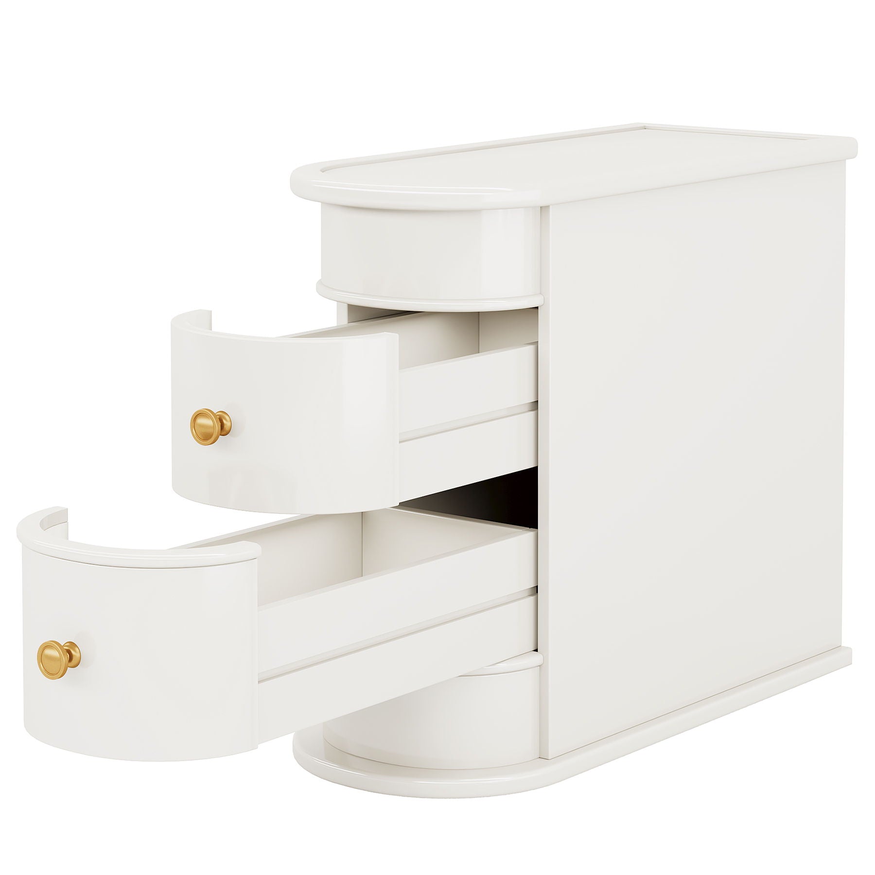 Narrow 2 Drawer End Table