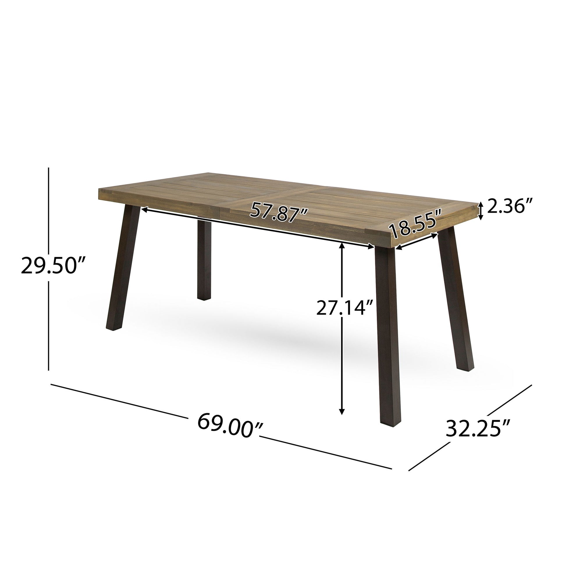 Acacia Wood Dining Table With Slat Design - Best Buy Furniture