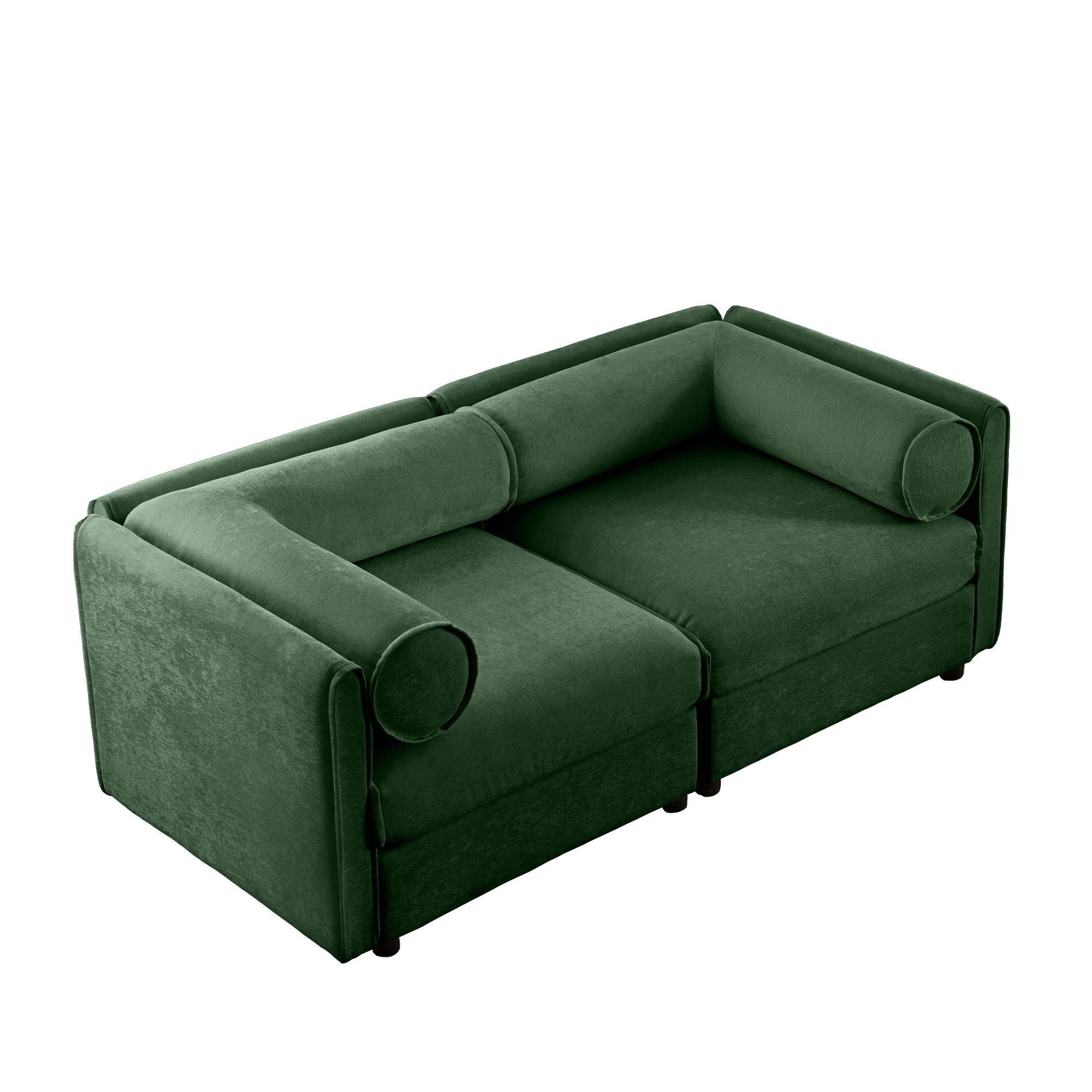 Stylish Chenille Sofa With Storage Seat And Cylindrical Backrest - Best Buy Furniture