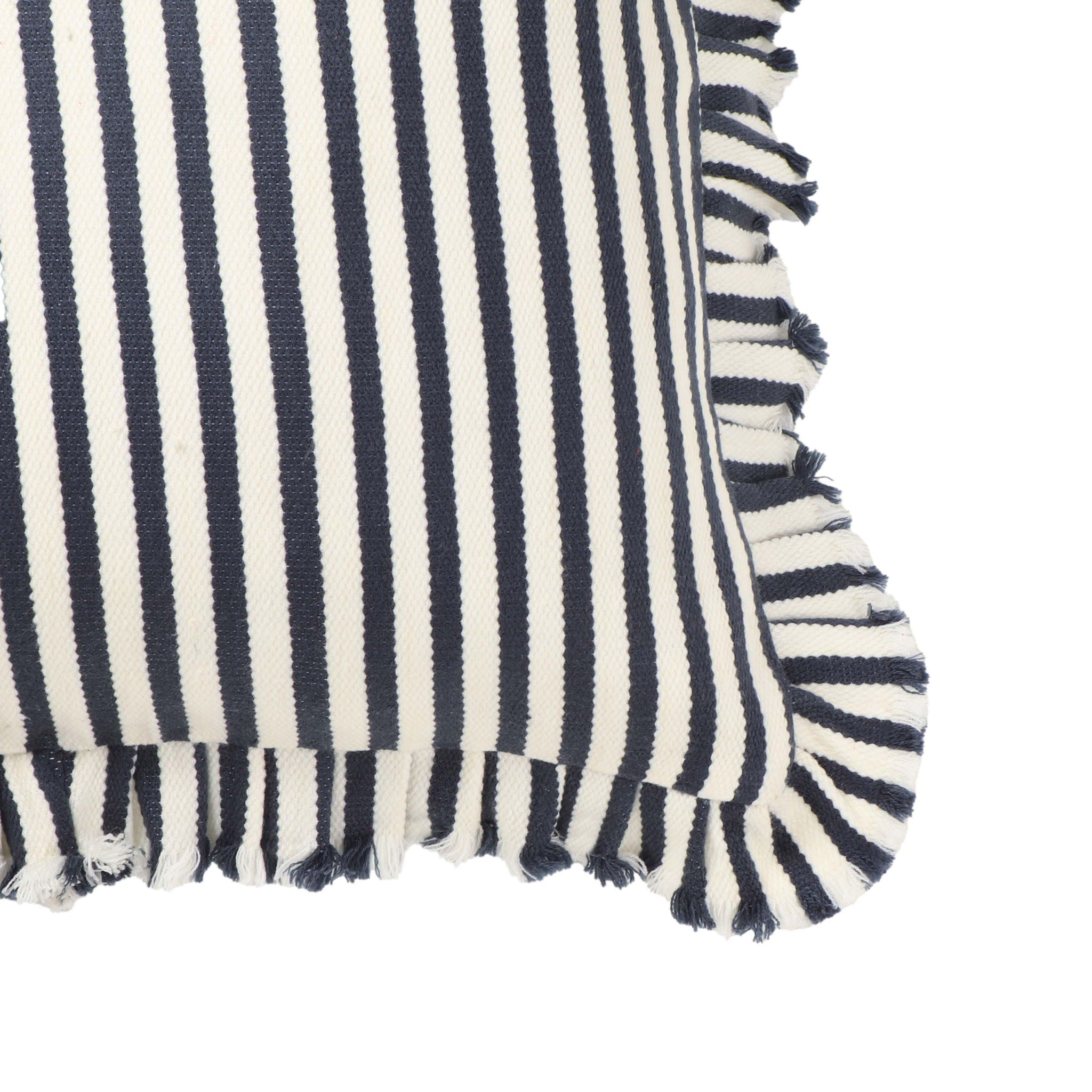 Alessia - 20" Square Striped Ruffle Accent Pillow Cover