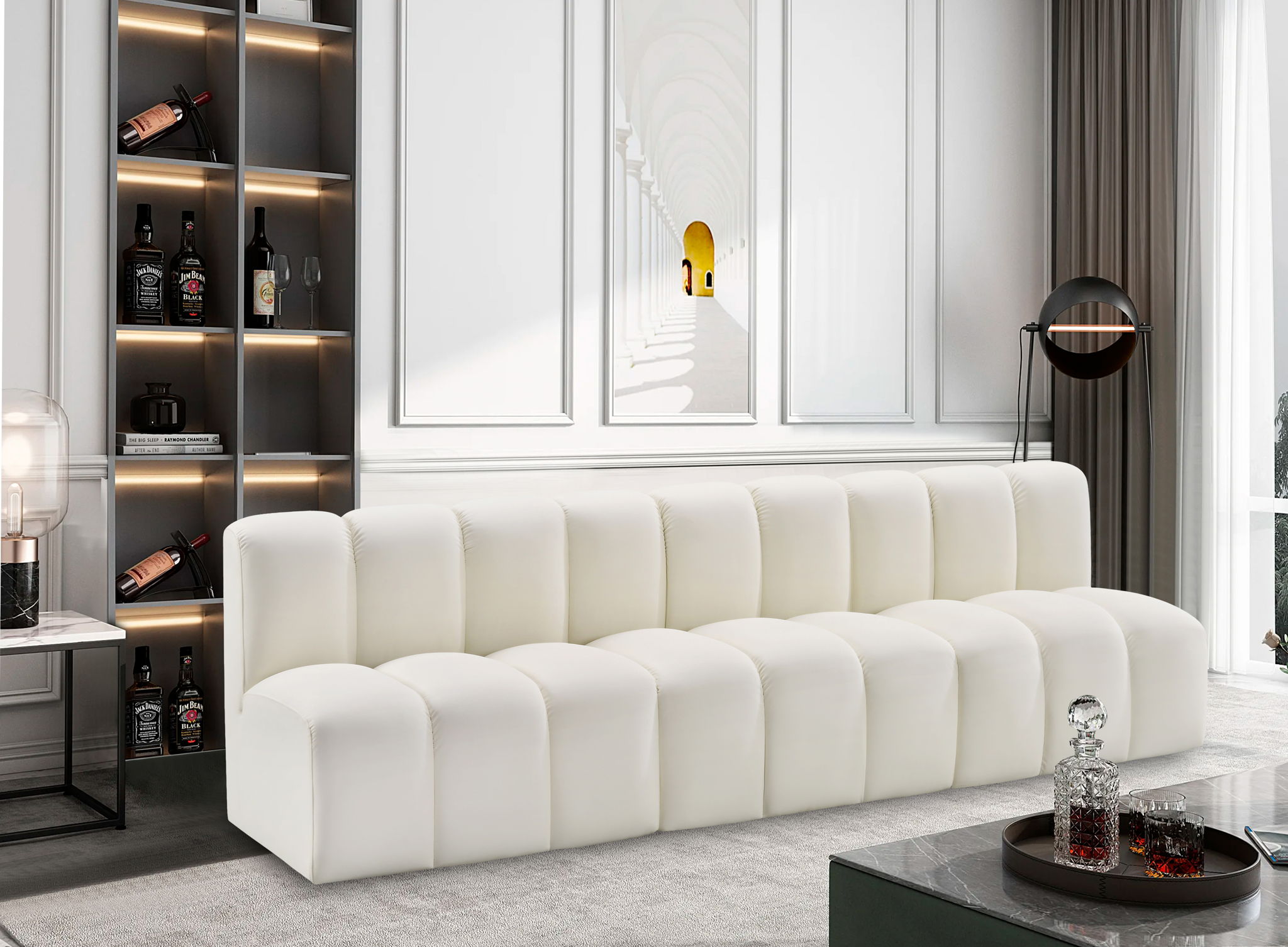 Arc - Faux Leather 3 Seats Modular Sofa