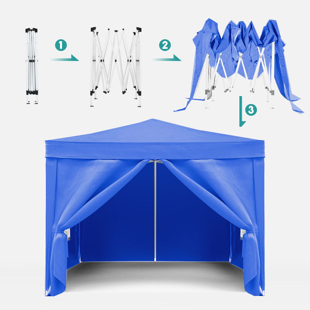 10'X10' Folding Canopy With 4 Removable Sidewalls Outdoor Event Shelter UPF 50+ Gazebo Portable Tents For Parties Beach Camping Wedding Ez Pop Up Canopy 4 Pieces Weight Bag + Carry Bag - Best Buy Furniture
