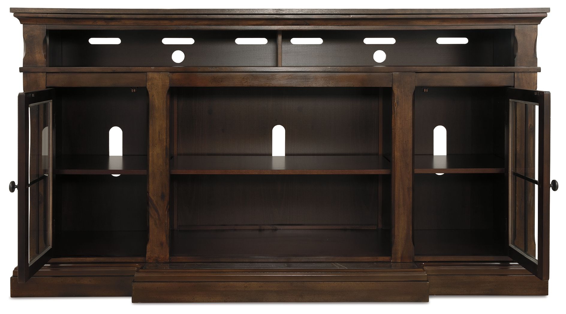 Roddinton - Dark Brown - XL TV Stand w/Fireplace Option