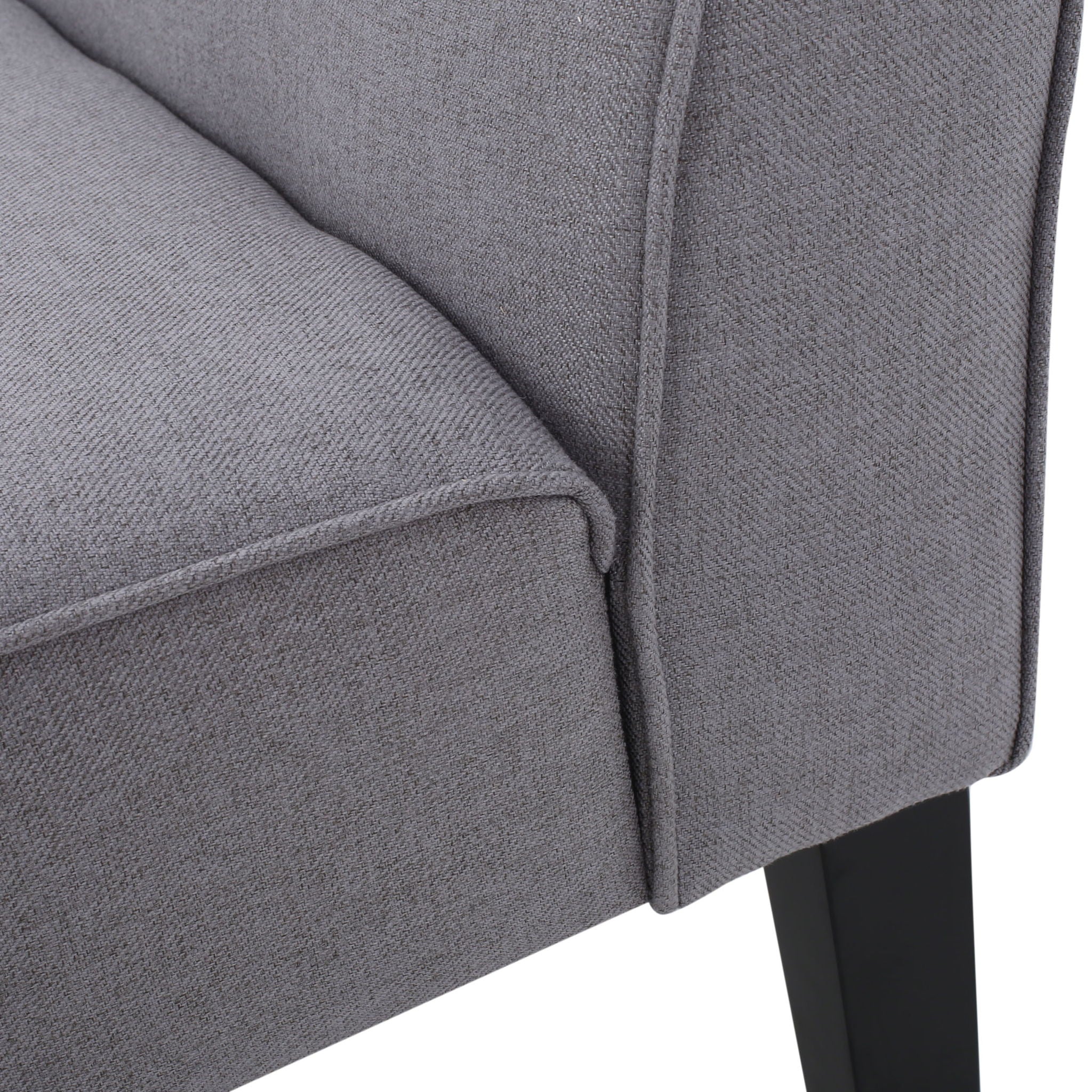 Contemporary Loveseat With Upholstered Fabric And Birch Wood Legs - Light Gray