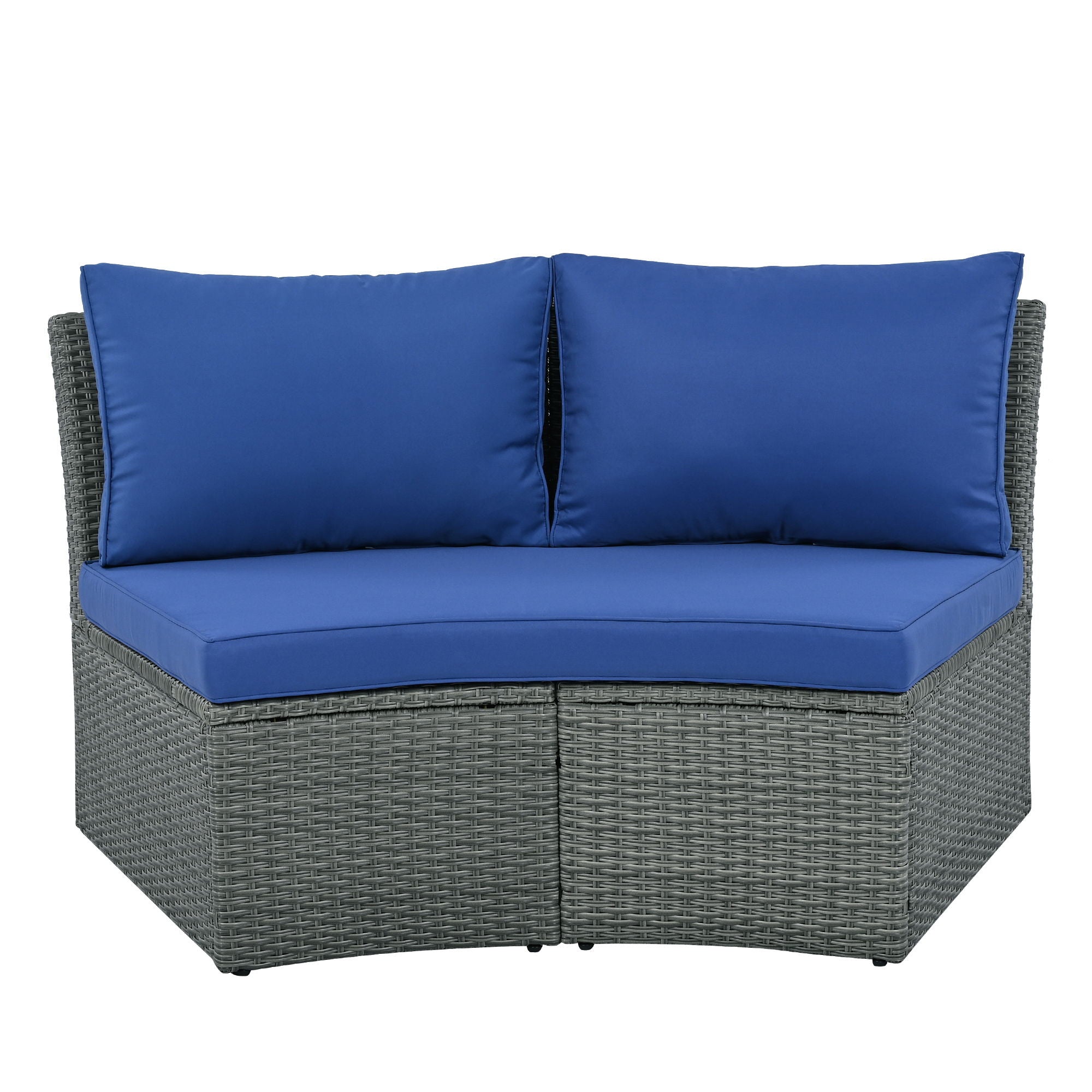 10 Piece Outdoor Sectional Half Round Patio Rattan Sofa Set