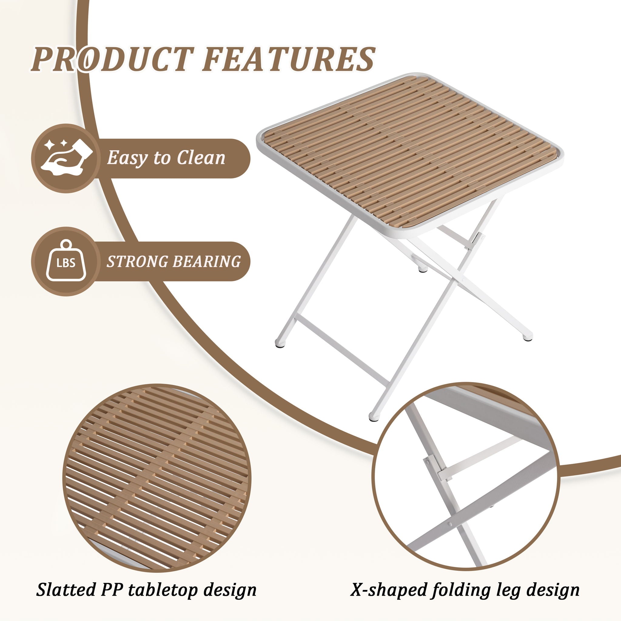 4 Modern Stackable Plastic Armchair Matched With Folding Square Table