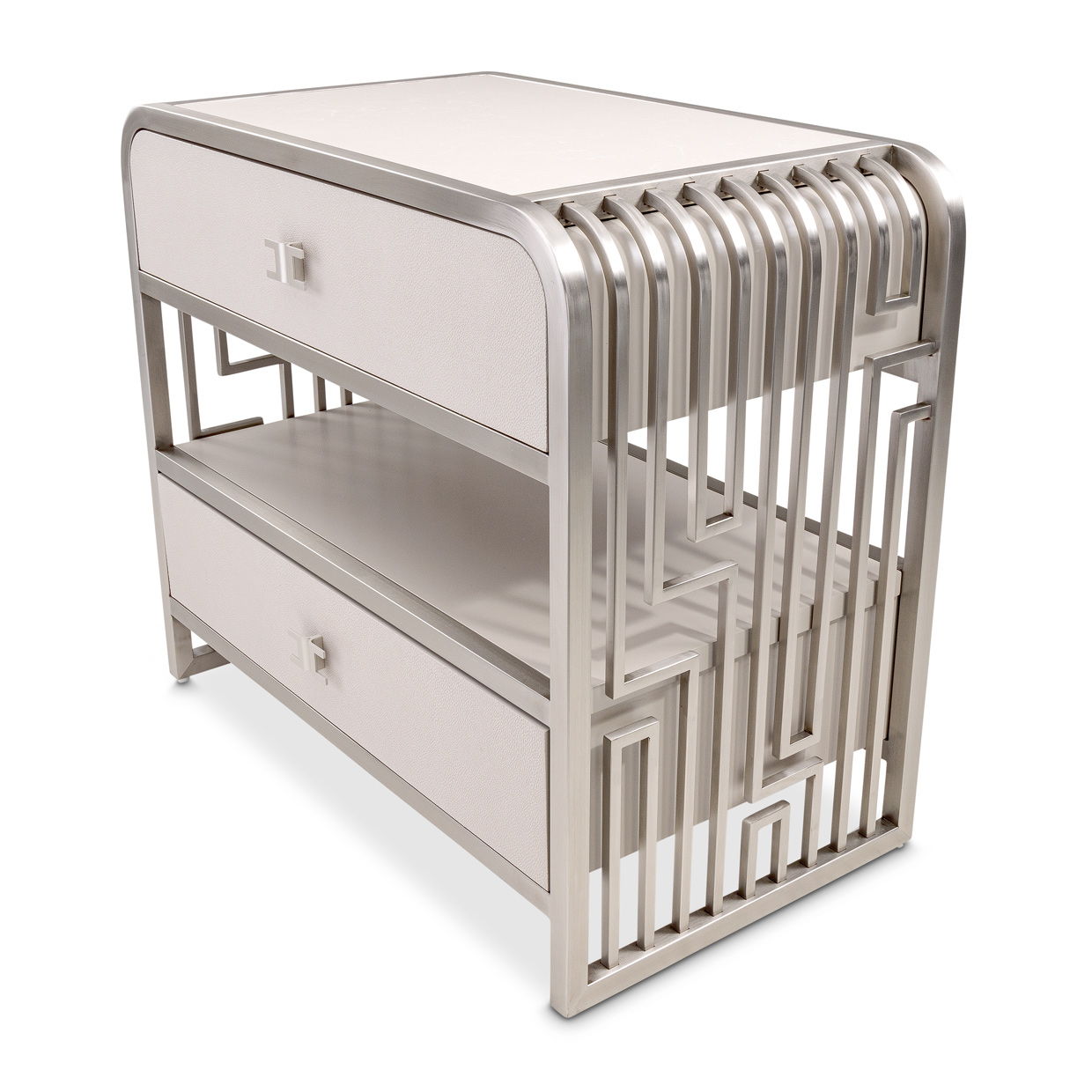 Roxbury Park - Metal Nightstand - Stainless Steel