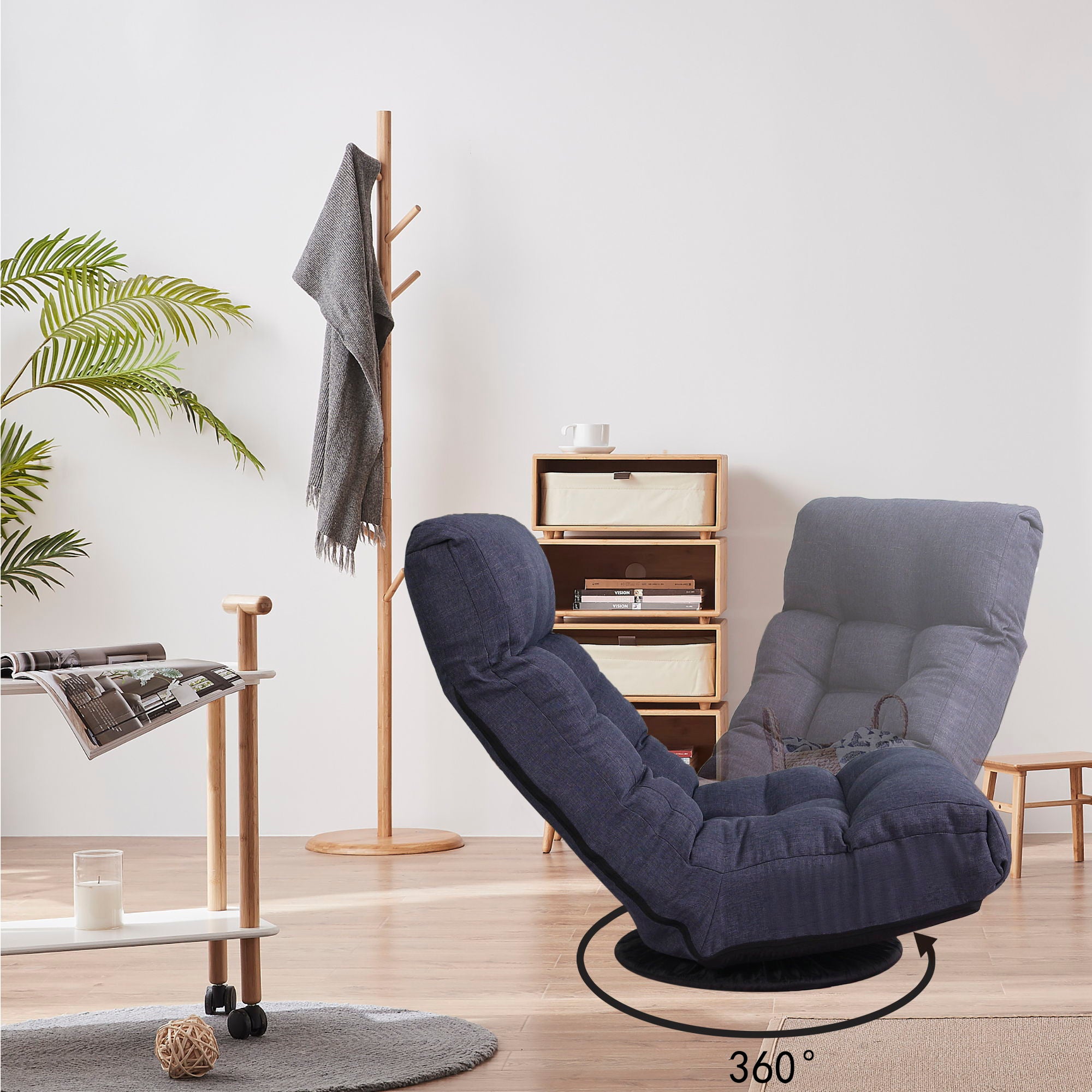 Adjustable Japanese Reclining Floor Chair Sofa With Metal Frame For Living Room