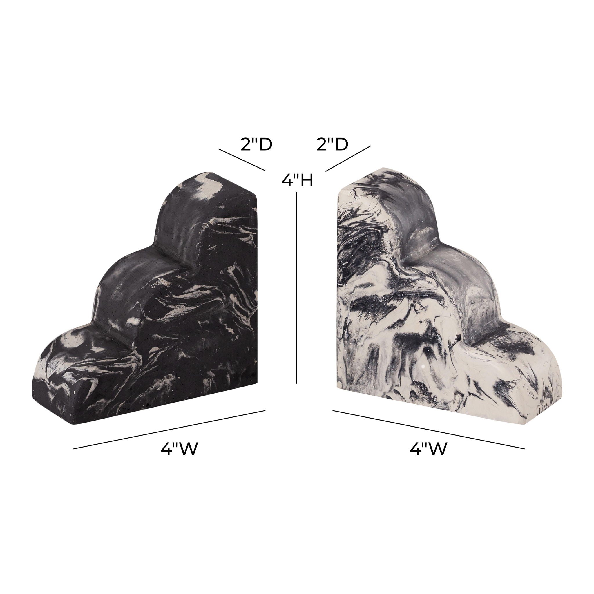 Bookends (Set of 2) - White / Gray