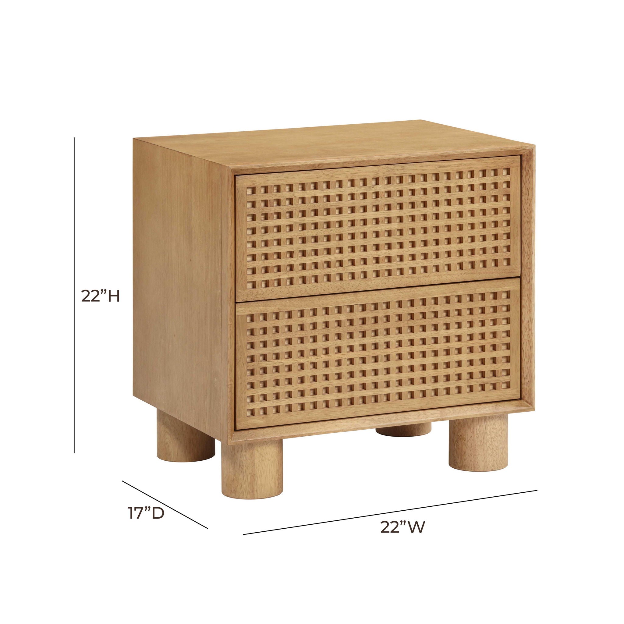 Miles - Rubberwood Nightstand - Natural