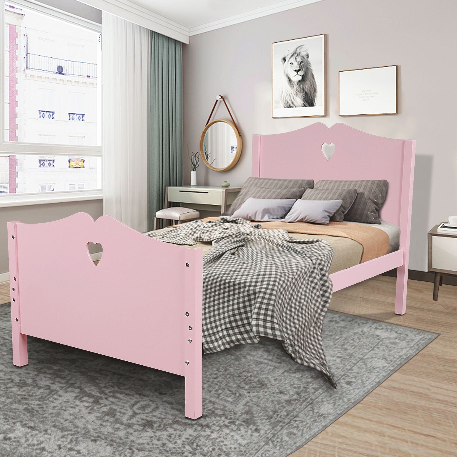 Platform Bed With Slat Support And Headboard And Footboard