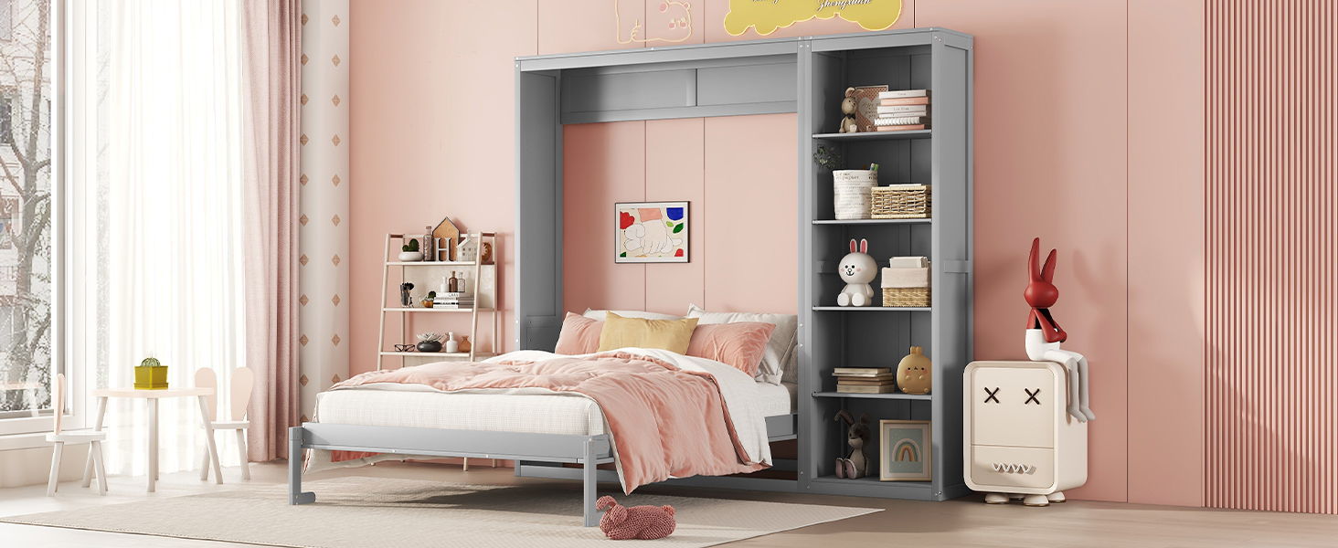 Multifunction Murphy Wall Bed With Shelves