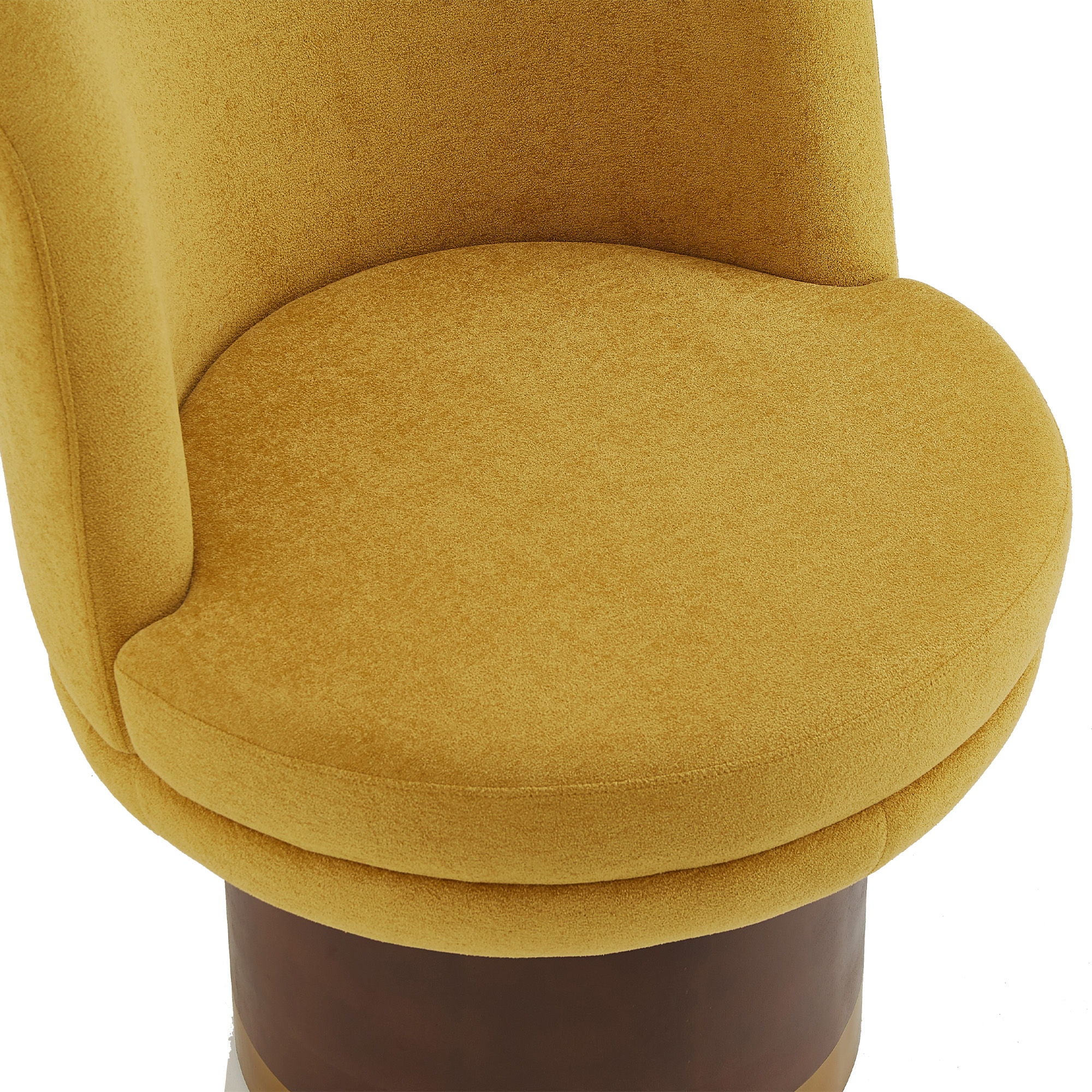 Round Swivel Accent Chair With Ergonomic Backrest For Living Room