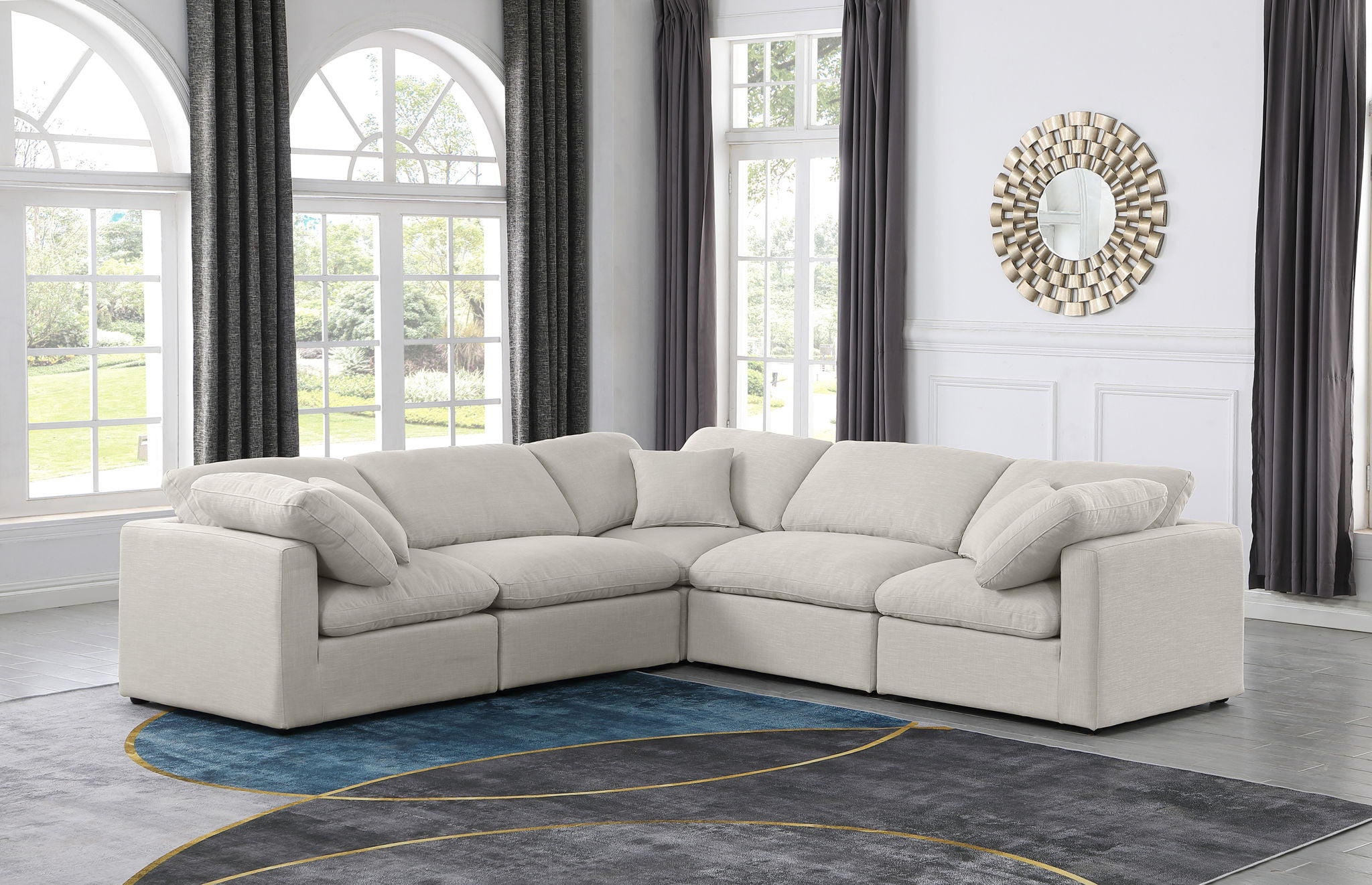 Indulge - Linen 5 Piece Modular Corner Sectional