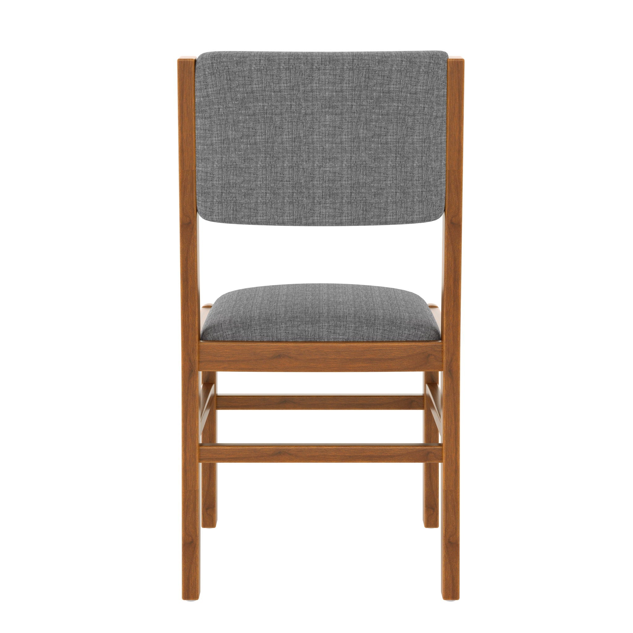 Dining Chairs (Set of 4), Mid Century Modern Fabric Upholstered Kitchen Side Chairs, Farmhouse Dining Room Chair - Brown / Gray