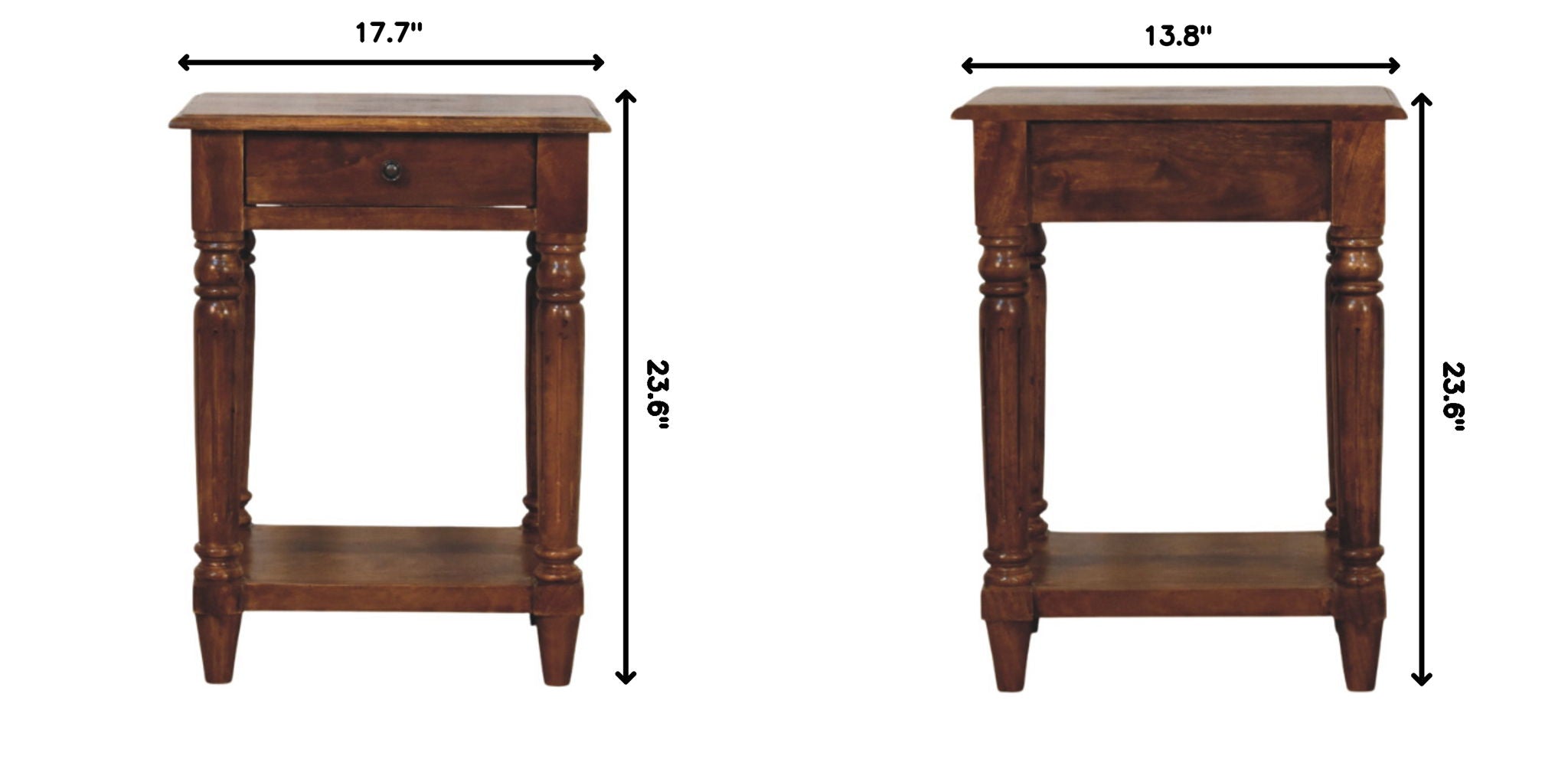 Turned Legs Drawer Table