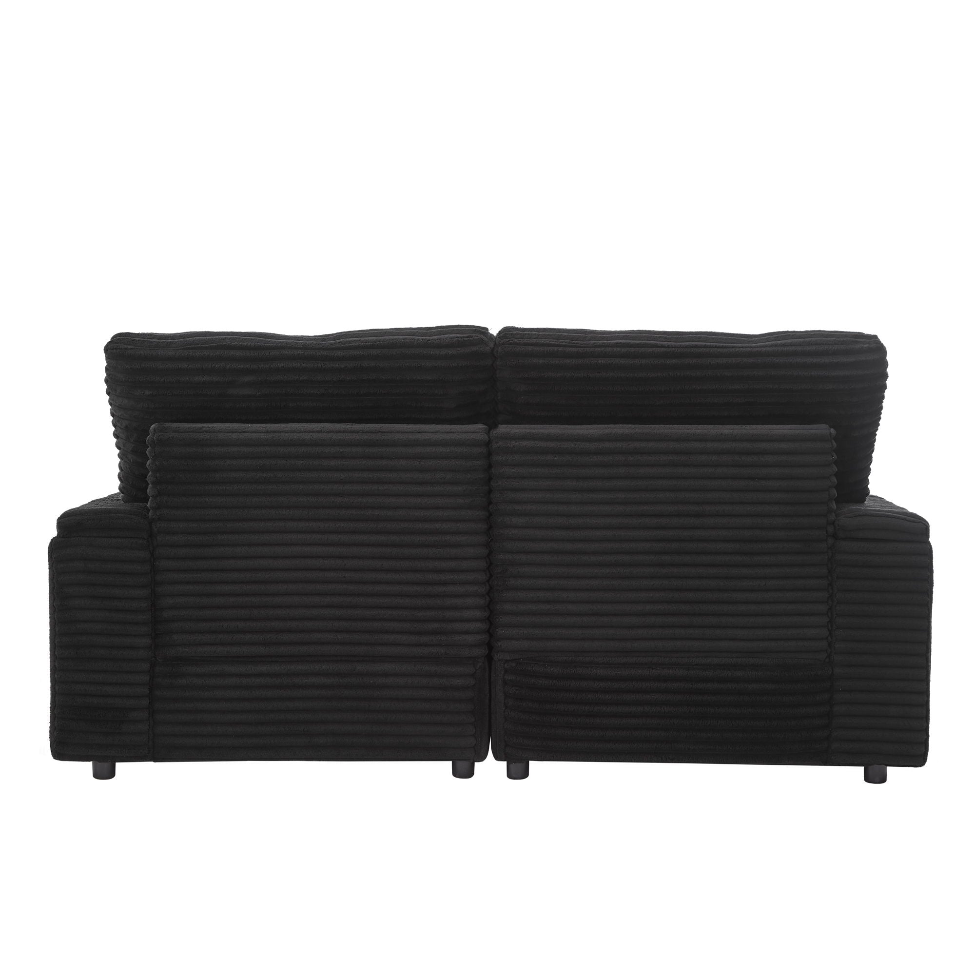 Convertible Loveseat Sofa With Storage, USB Ports, Cup Holders