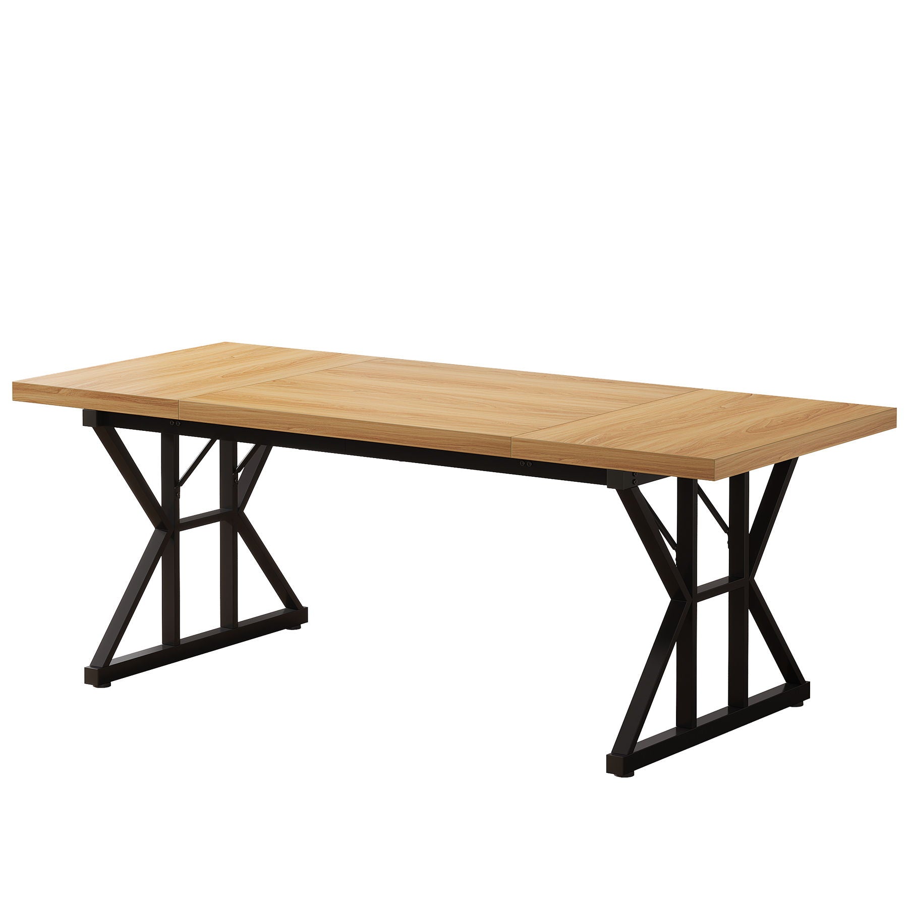 Rectangular Dining Table With X Trestle Metal Legs