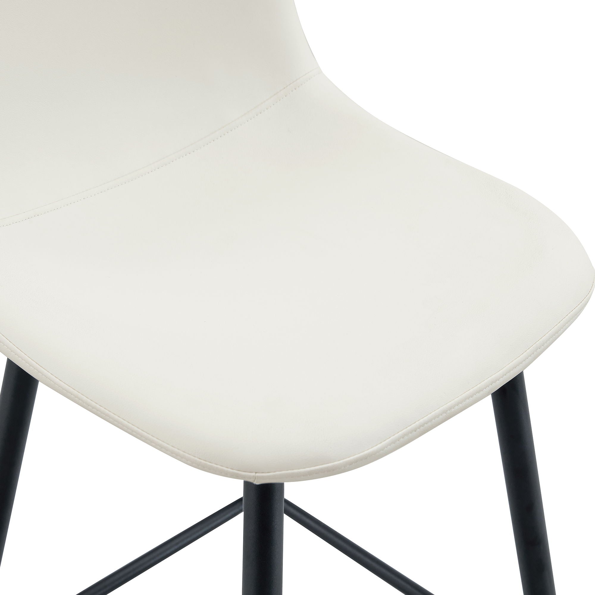 Modern Black Pu Bar Chair Rounded Backrest (Set of 2)