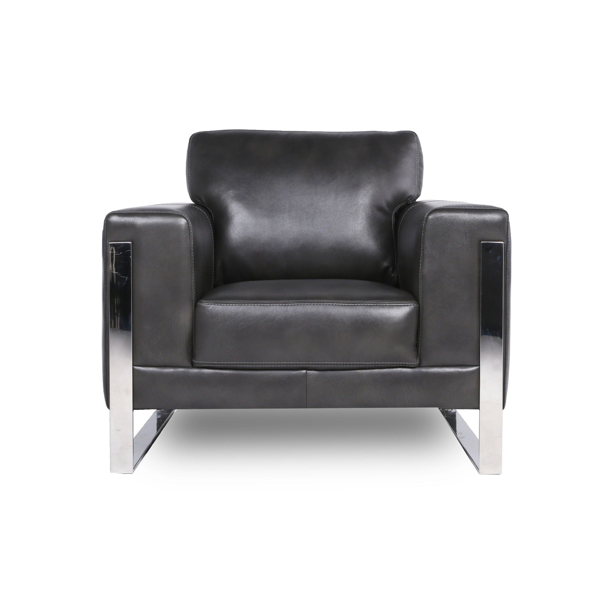 Modern Leather Metal Leg Chair - Best Buy Furniture