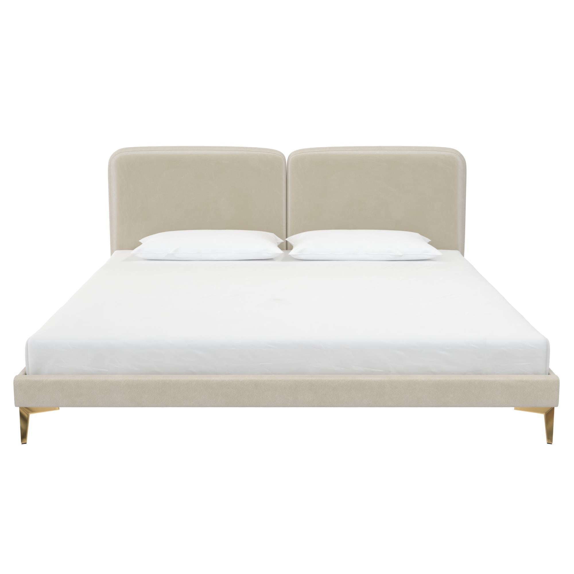 Coco - King Size Upholstered Bed - Ivory