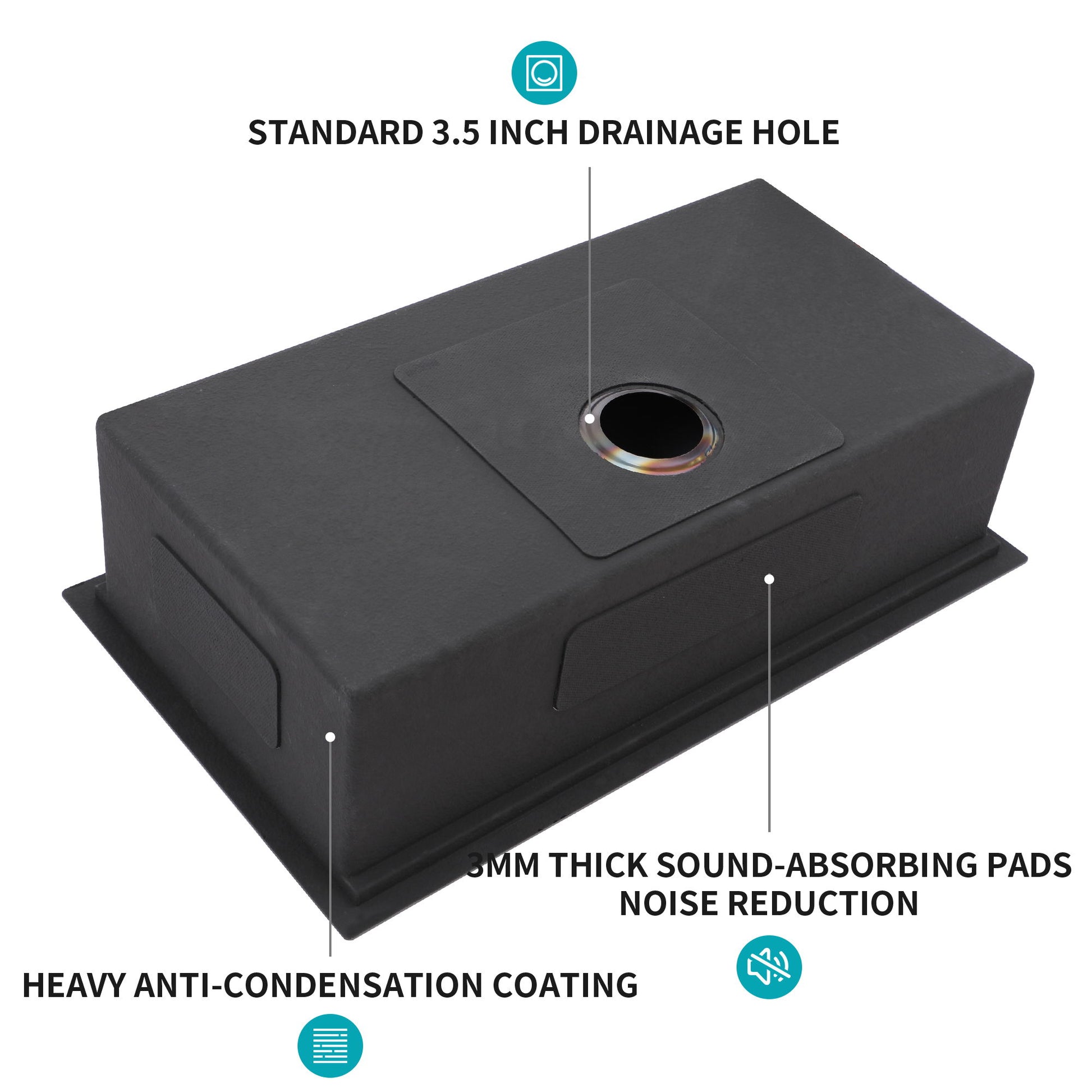 Workstation Kitchen Sink 30" X 18" X 10" Single Bowl Undermount 16 Gauge - Gunmetal Black - Best Buy Furniture