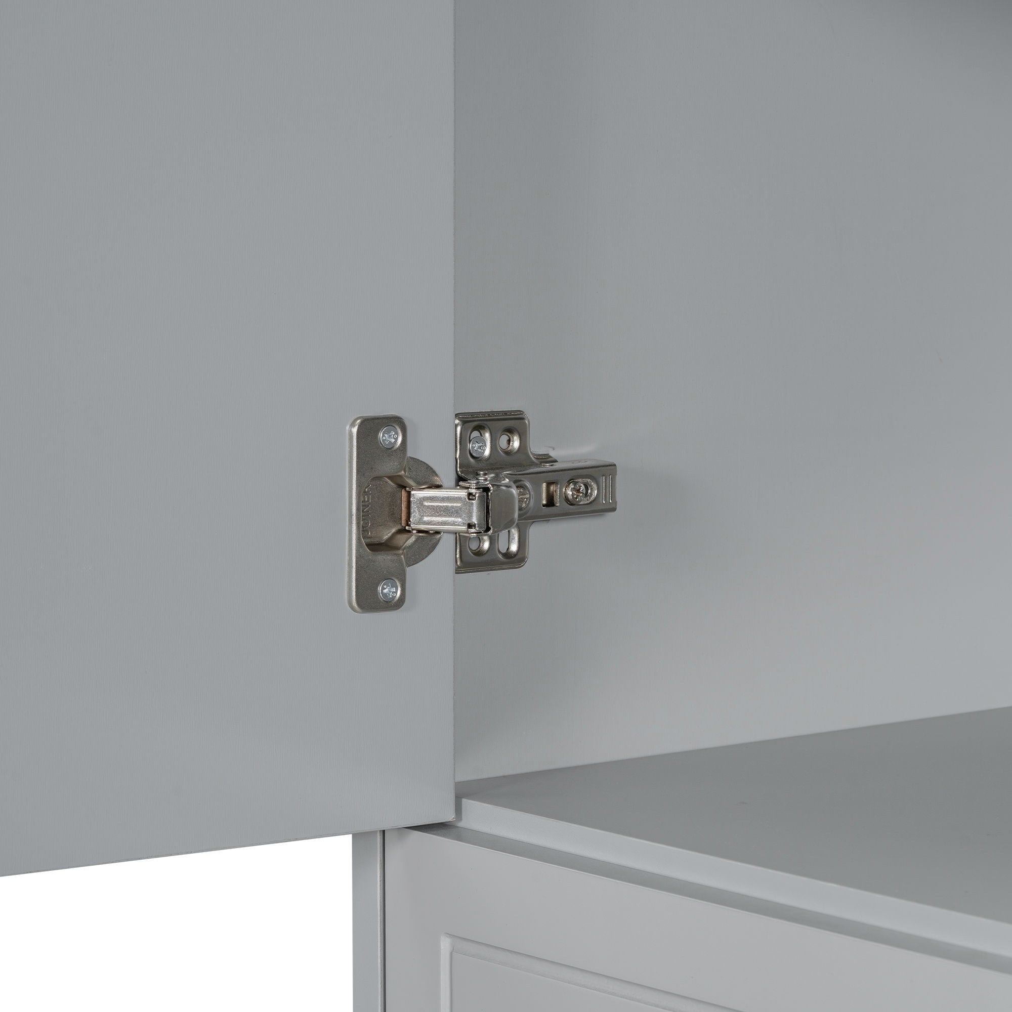 Modern Bathroom Storage Cabinet With Two Laundry Baskets, One Drawer, Adjustable Shelf