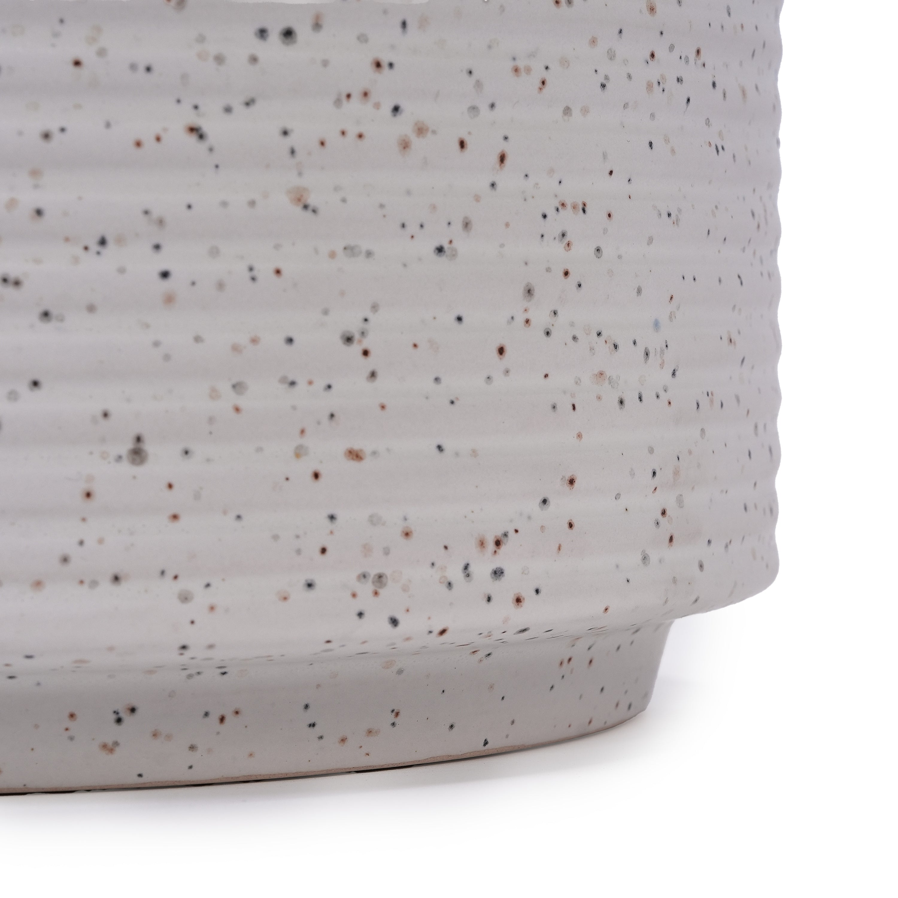 2 Pieces Ceramic Flowerpot, Modern Planter for Patio, Garden or Windowsills - Milk White