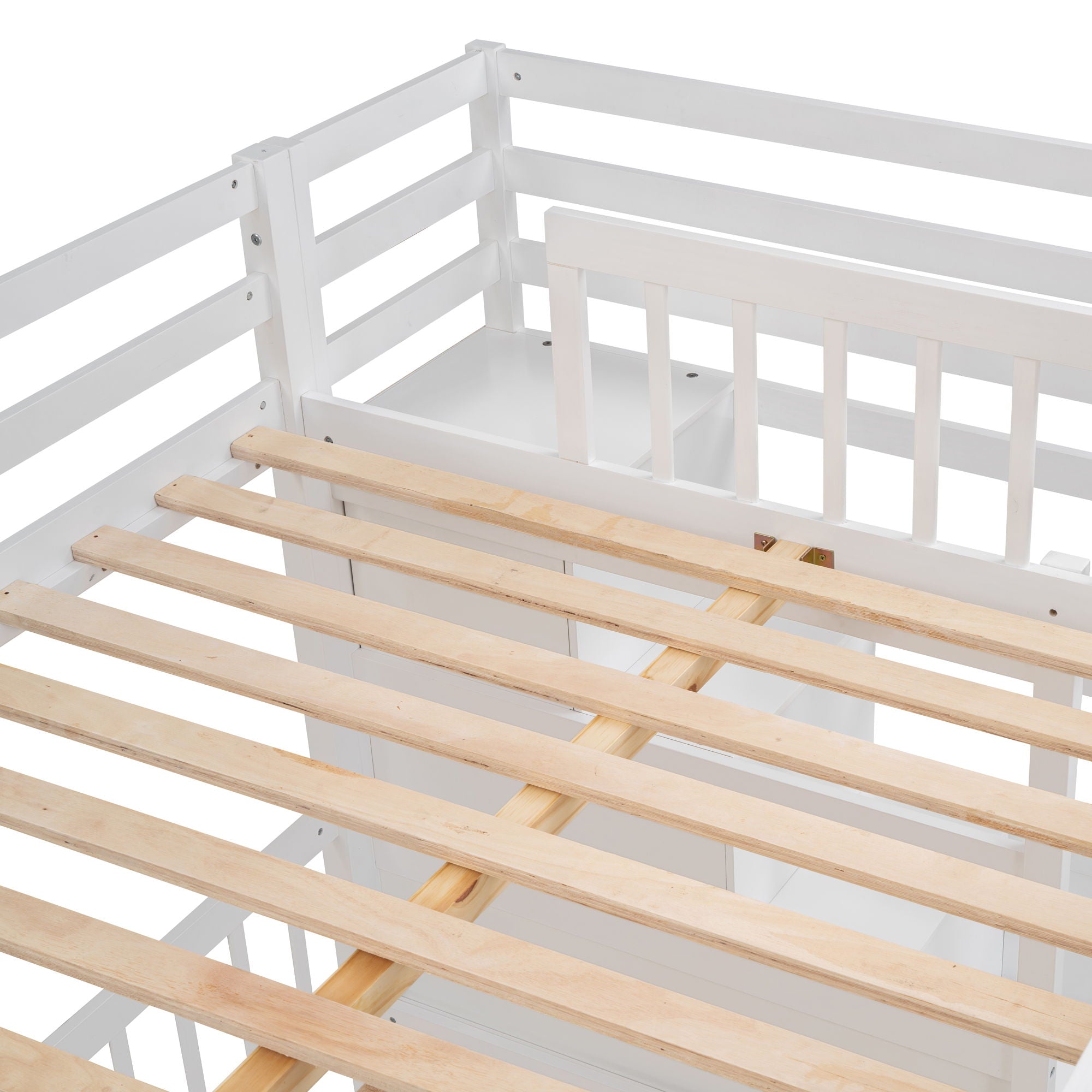 Bunk Bed With Desk, Drawers And Shelves
