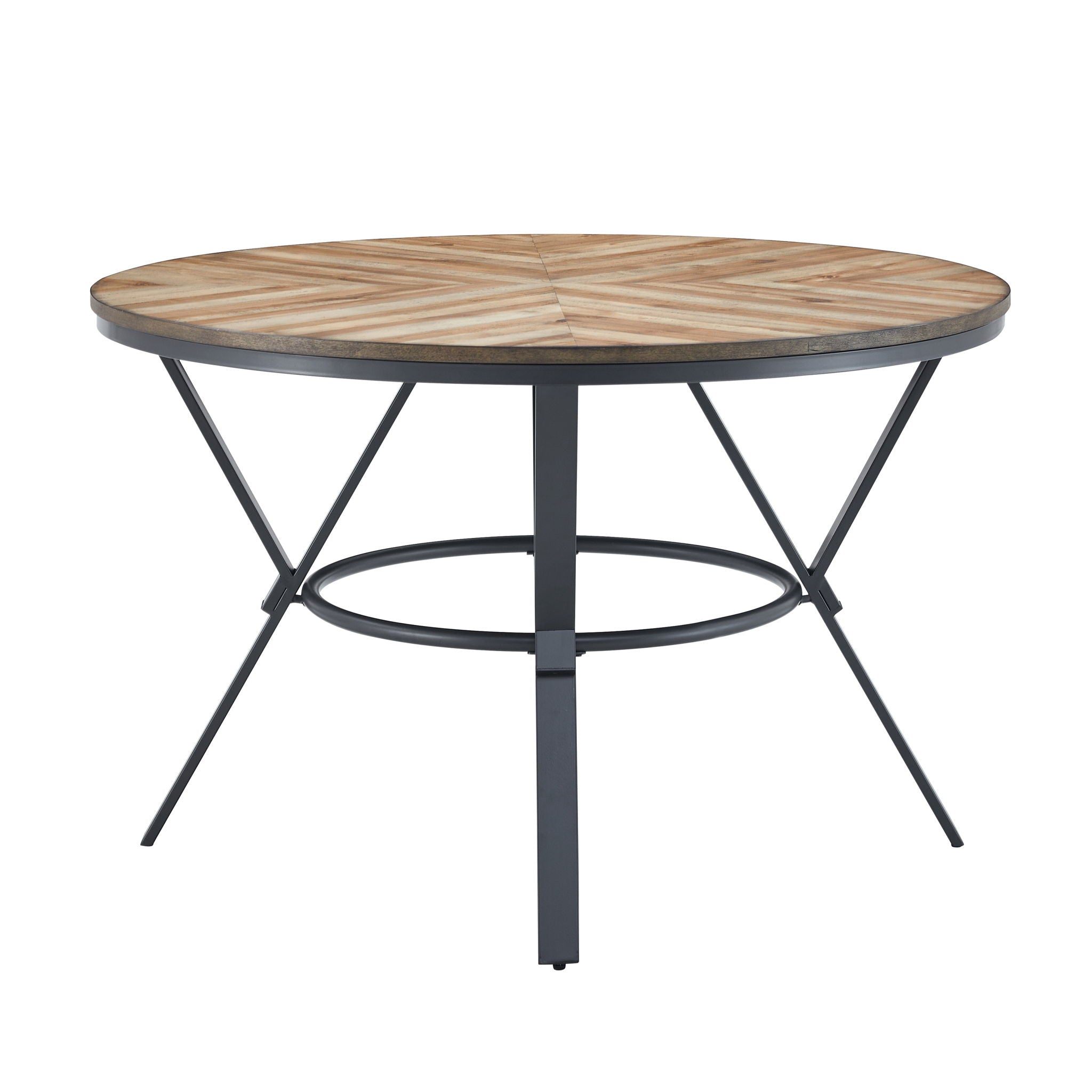 Contemporary Indoor Dining Set With Metal Legs, Birch, And Metal - Black / Natural