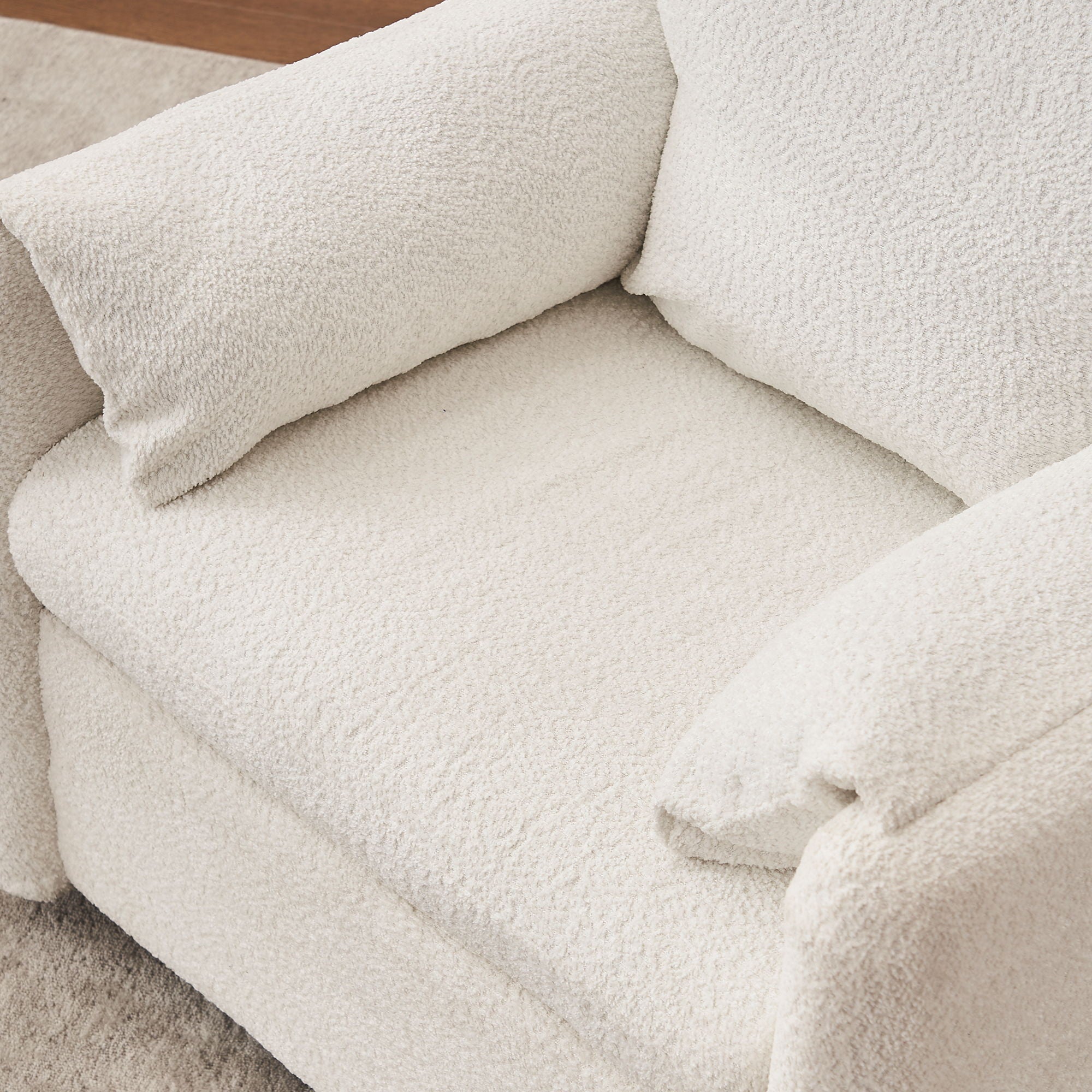 Swivel Modern Swivel Accent Chair Single Seater 360° Rotating For Living Room, Bedroom - Ivory White