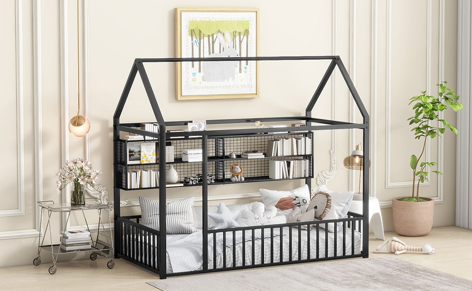 House Frame With Fence And Shelves