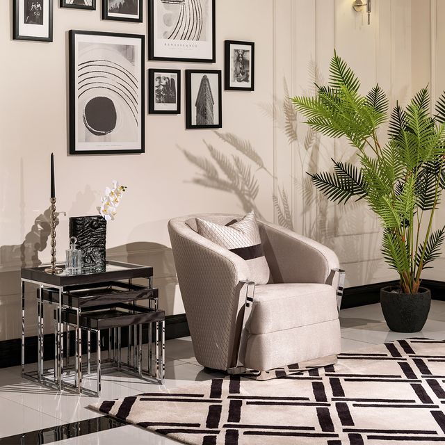 Carmela - Accent Chair - Zinc/Silver