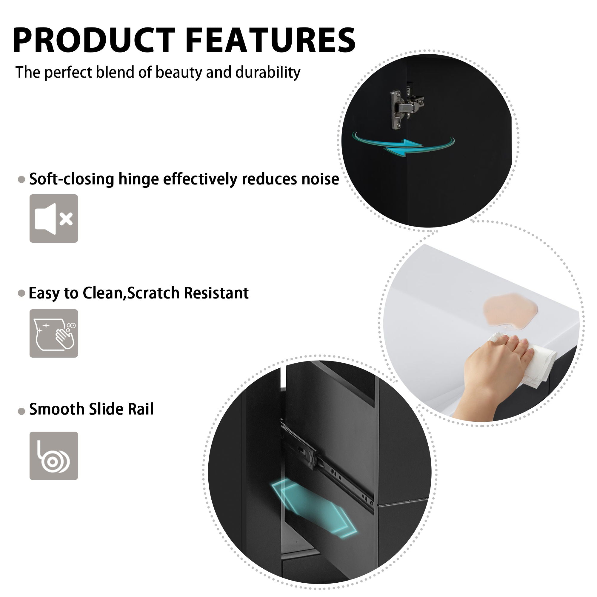 Bathroom Vanity With Sink Combo, Storage Cabinet, Freestanding Set With 3 Drawers & Soft Closing Doors