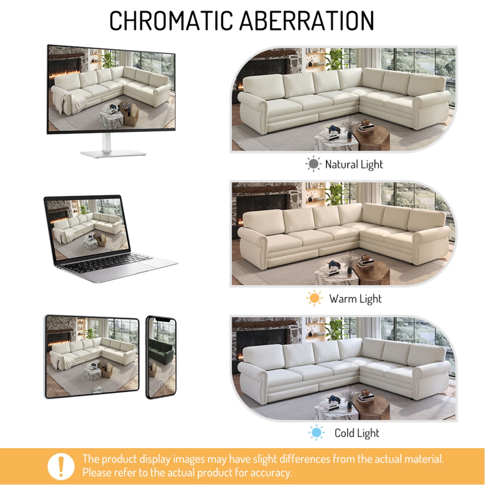 L-Shaped Sofa Couch With Pull Out Bed With Nailhead Trim & Rolled Arm, Sectional Couches, For Living Room - Beige