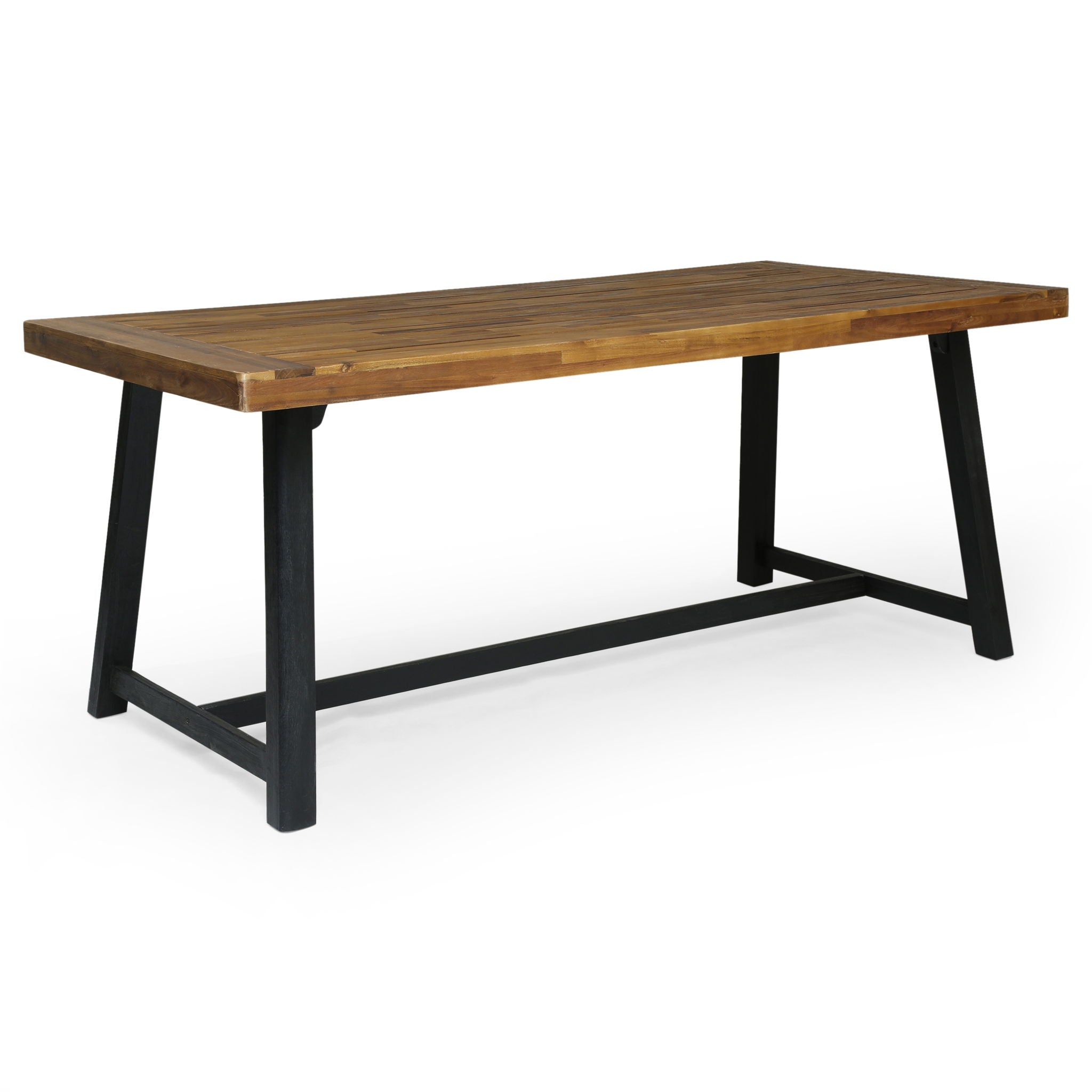 7 Pieces Modern Outdoor Dining Set With Acacia Wood Table And Chairs