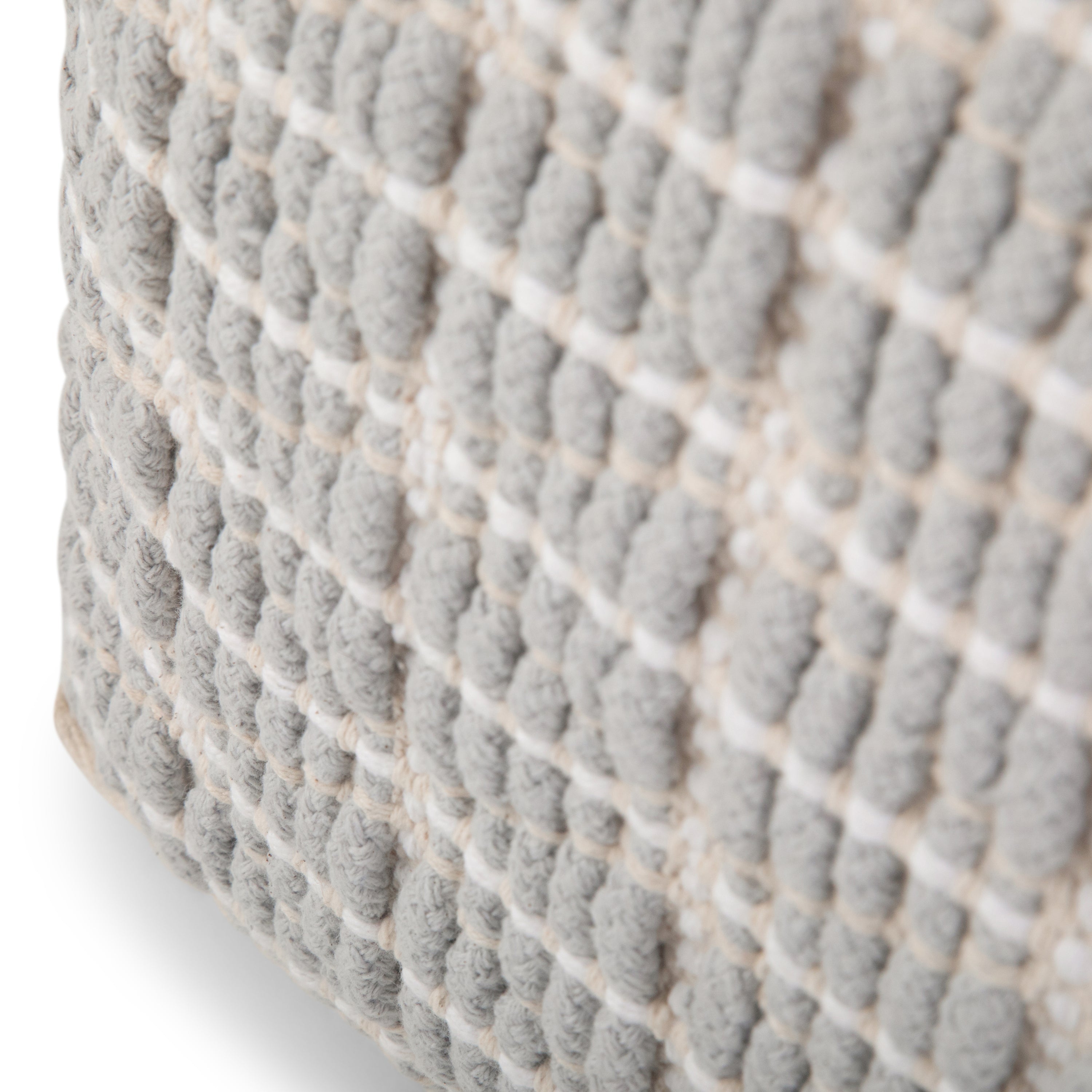Noreen Square Pouf Light Blue White