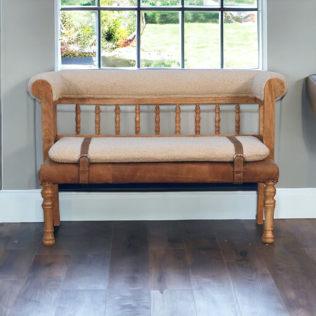 Strapped Hallway Bench