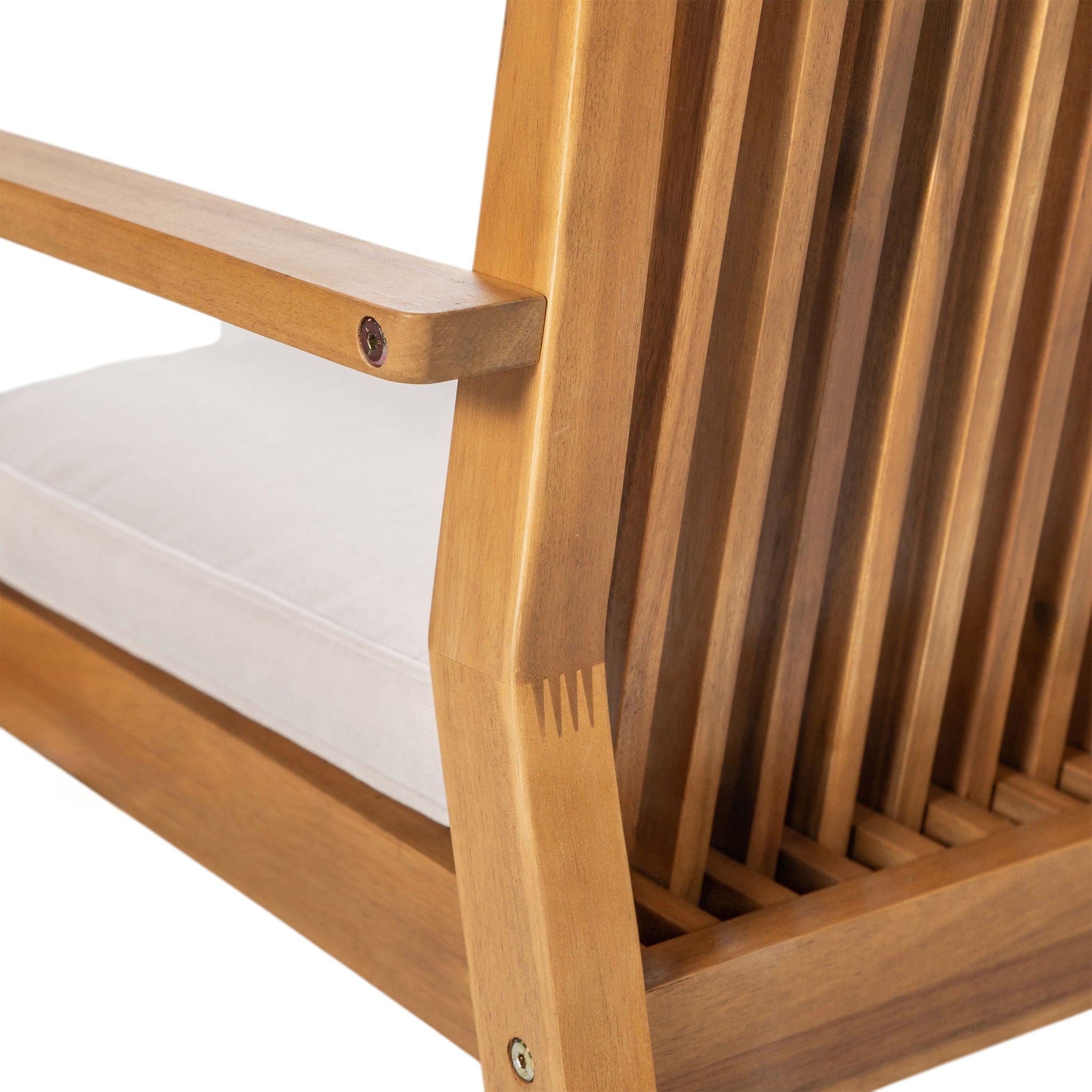 7 Piece Patio Furniture Set Acacia Wood Table And 6 Heavy Duty Cushioned Chairs